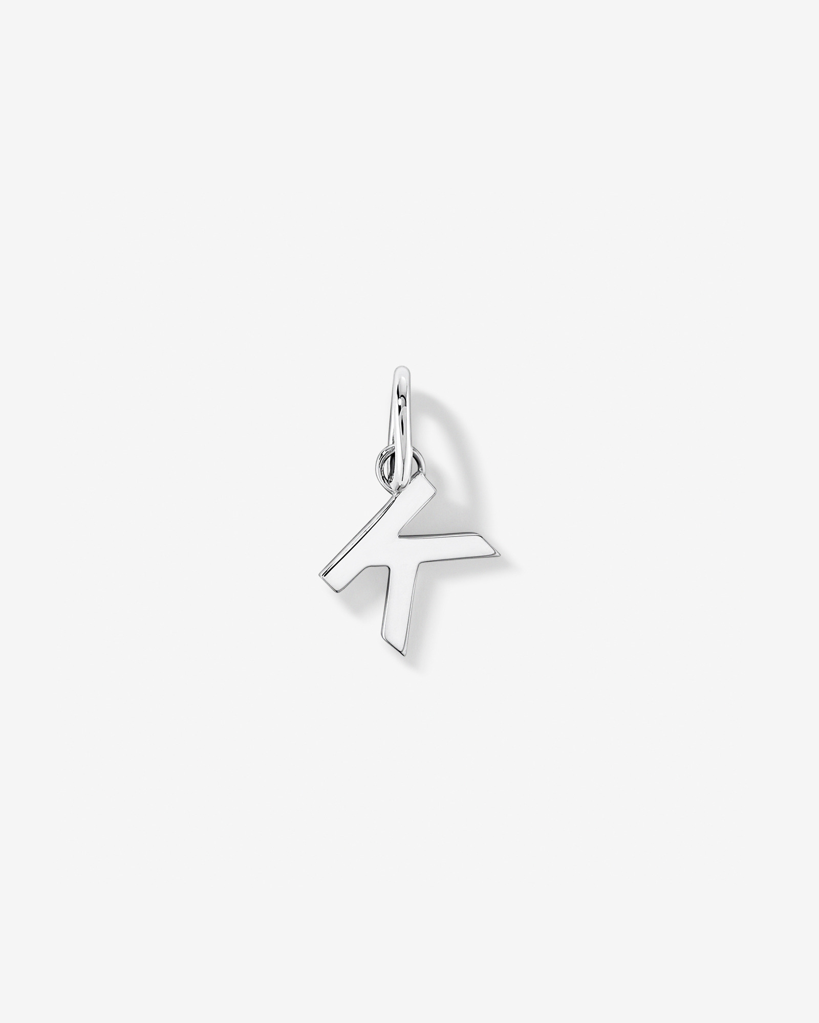 Letter K Initial Pendant in Sterling Silver