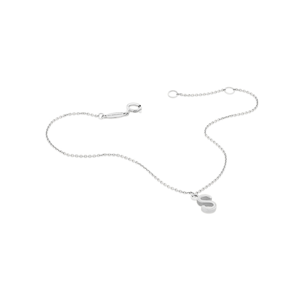 Bracelet à initiale « S » en argent