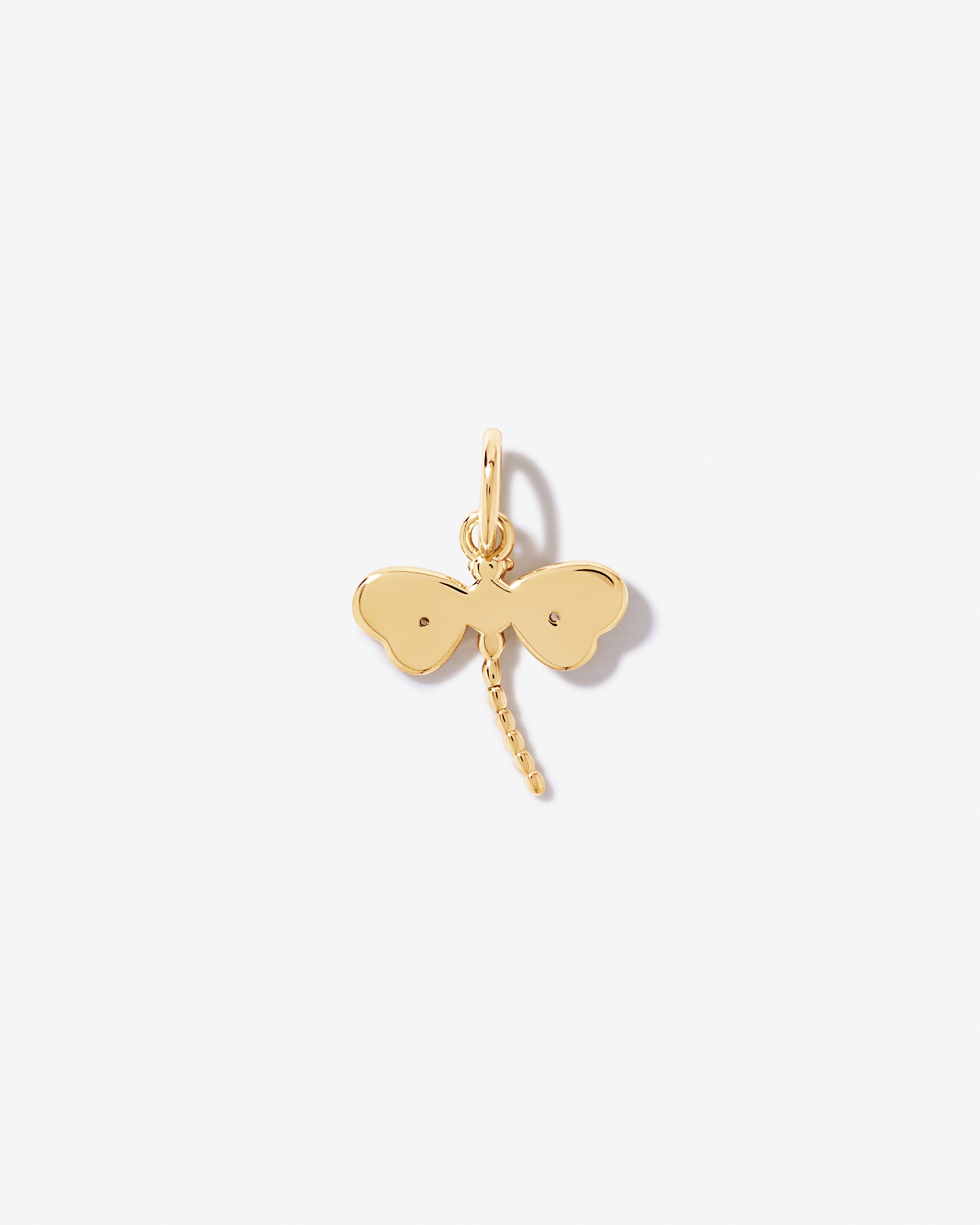 Dragonfly Pendant with Mother of Pearl and Cubic Zirconia in 18kt Yellow Gold Vermeil