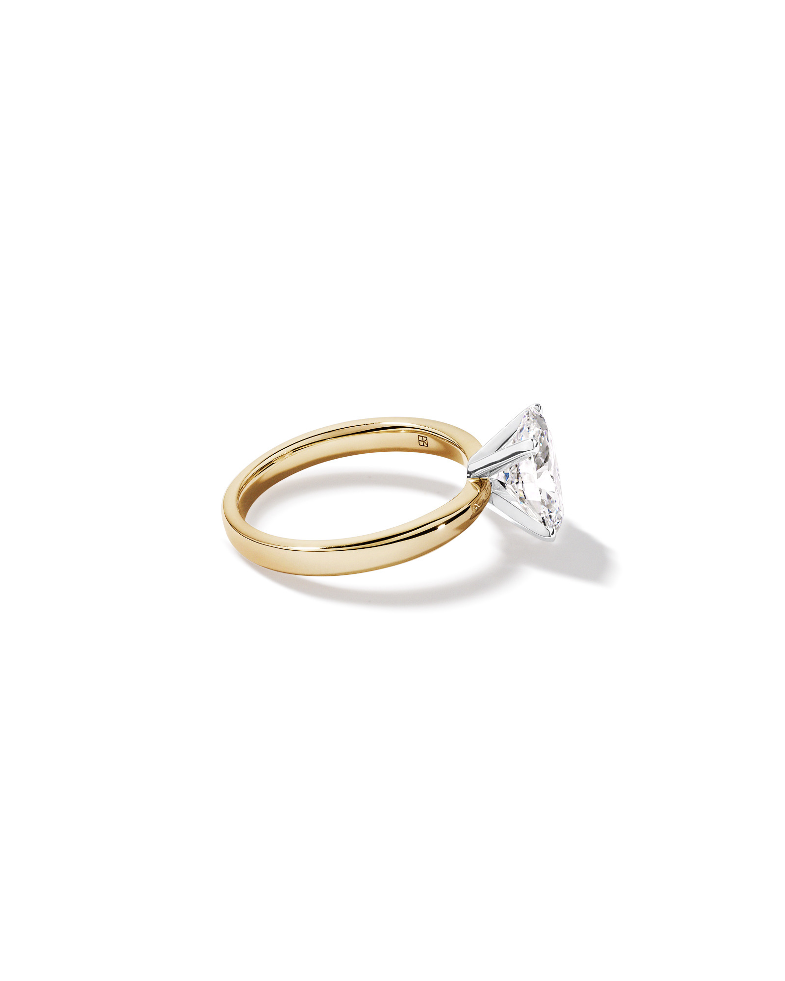 Bague de fiançailles TW coupe ovale 2,00 carats en diamant cultivé laboratoire or jaune et blanc 14