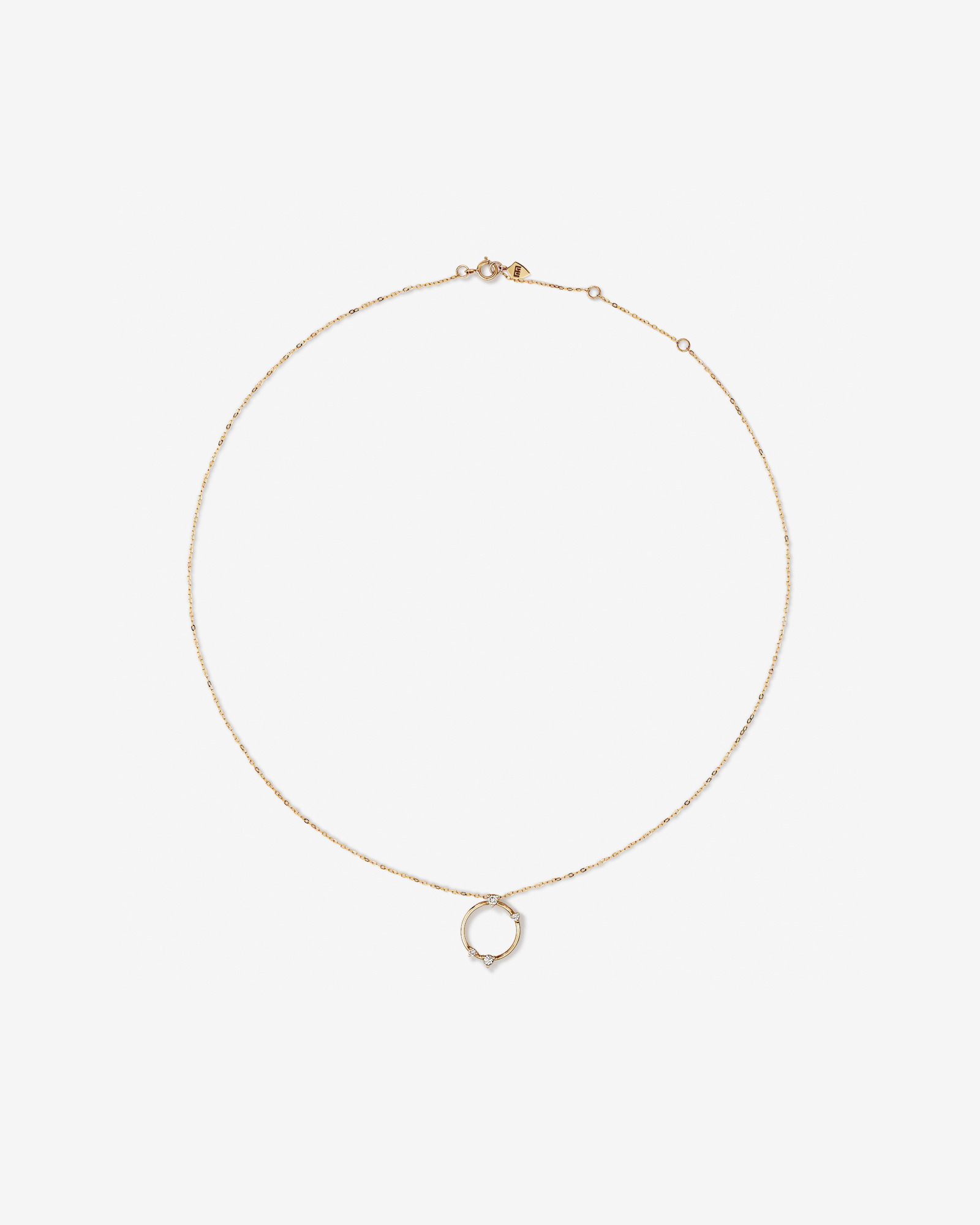Collier cercle serti de diamants en or jaune 10kt