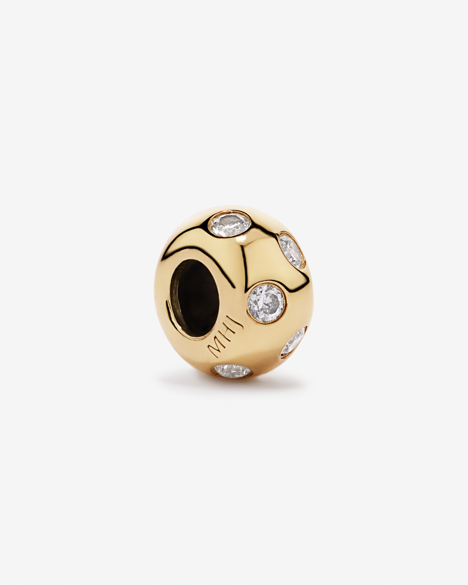 Pendant Spacer with Cubic Zirconia in 18kt Gold Vermeil