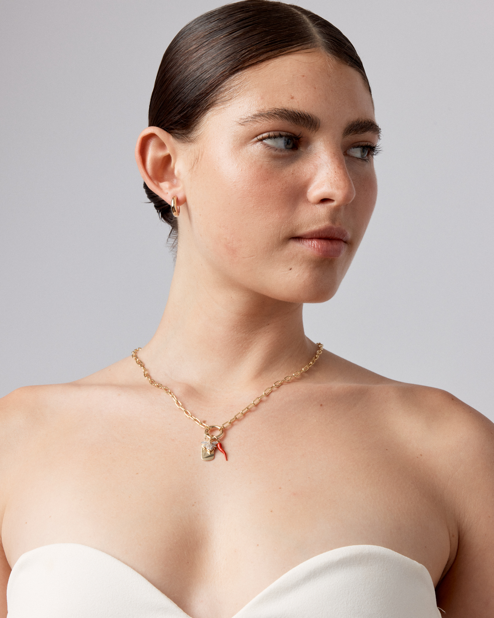 Diamond Bee Pendant in 10kt Yellow Gold