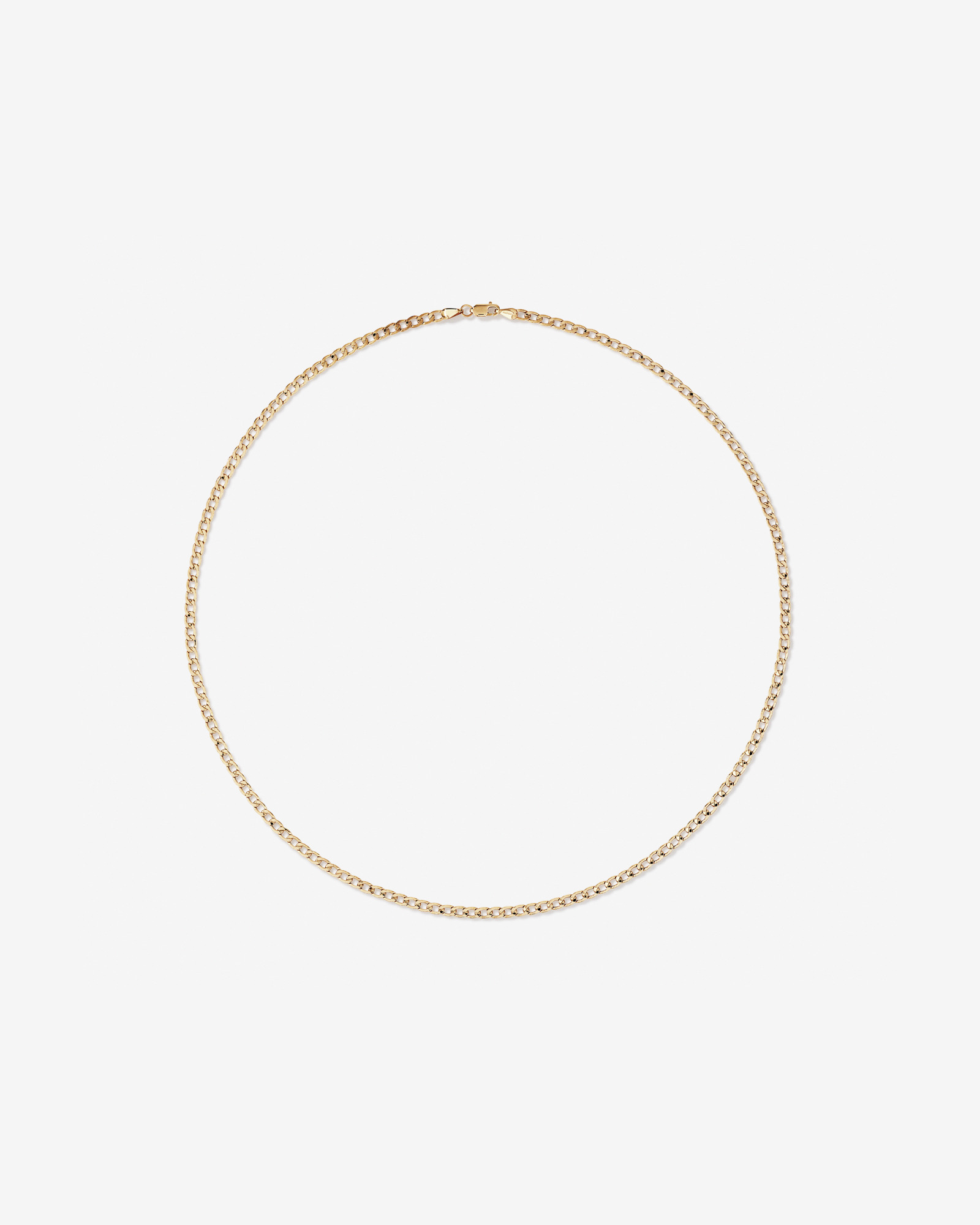 Chaîne à maillons gourmette creux de 50 cm en or jaune 10 K