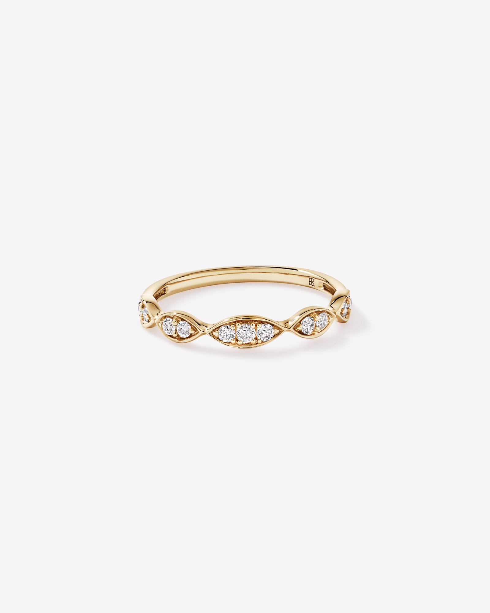 0.20TW Diamond Twist Wedding Band 14kt Yellow Gold