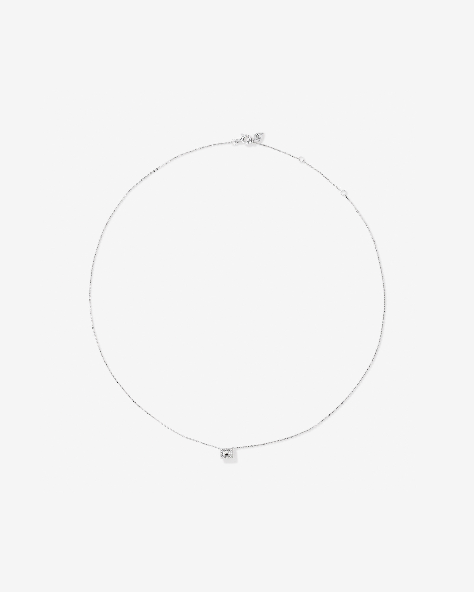 0.23 Carat TW Emerald Diamond Halo Pendant in 10kt White Gold