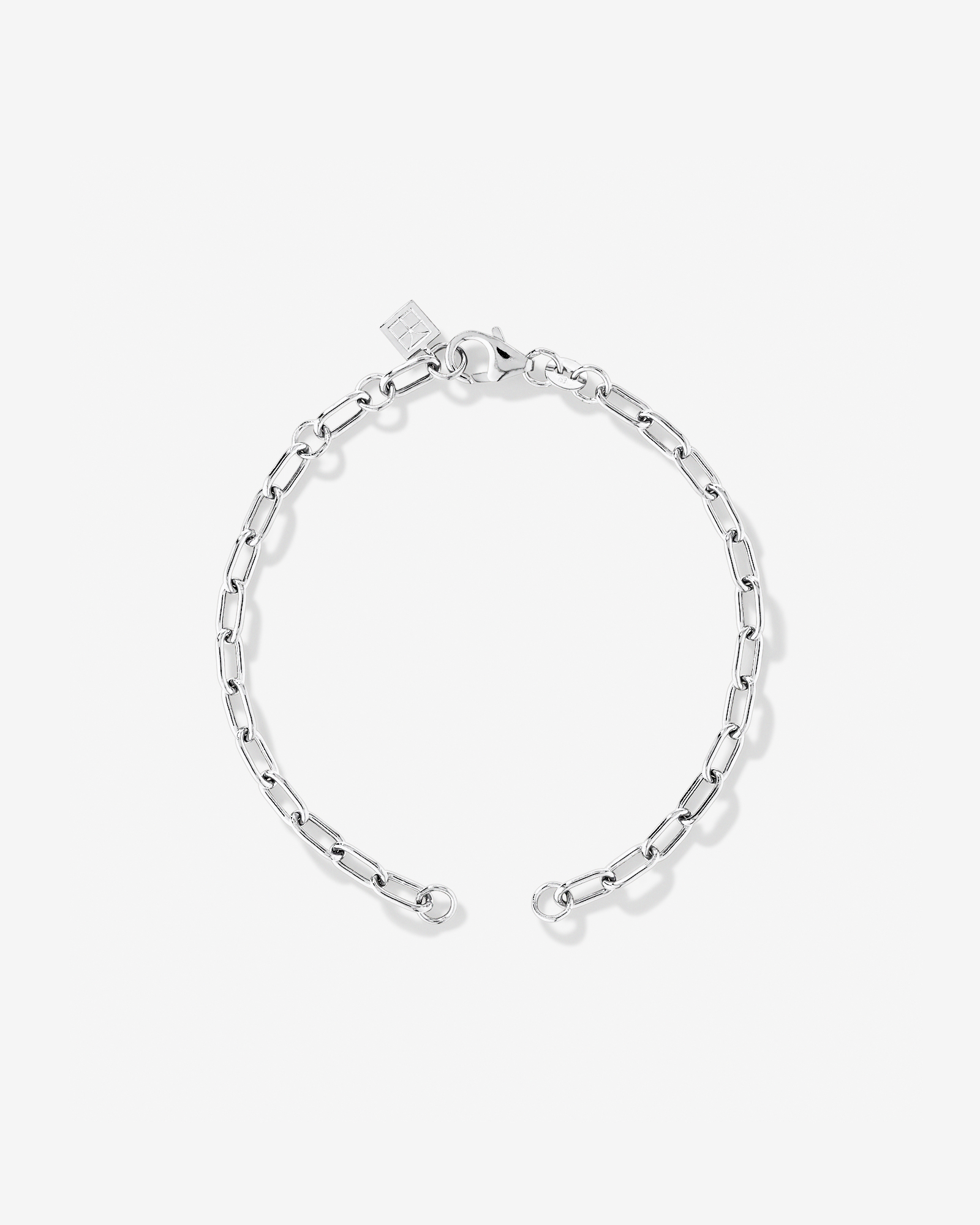 Bracelet à pendentif ouvert avec trombone rond de 18 cm (7") en argent sterling