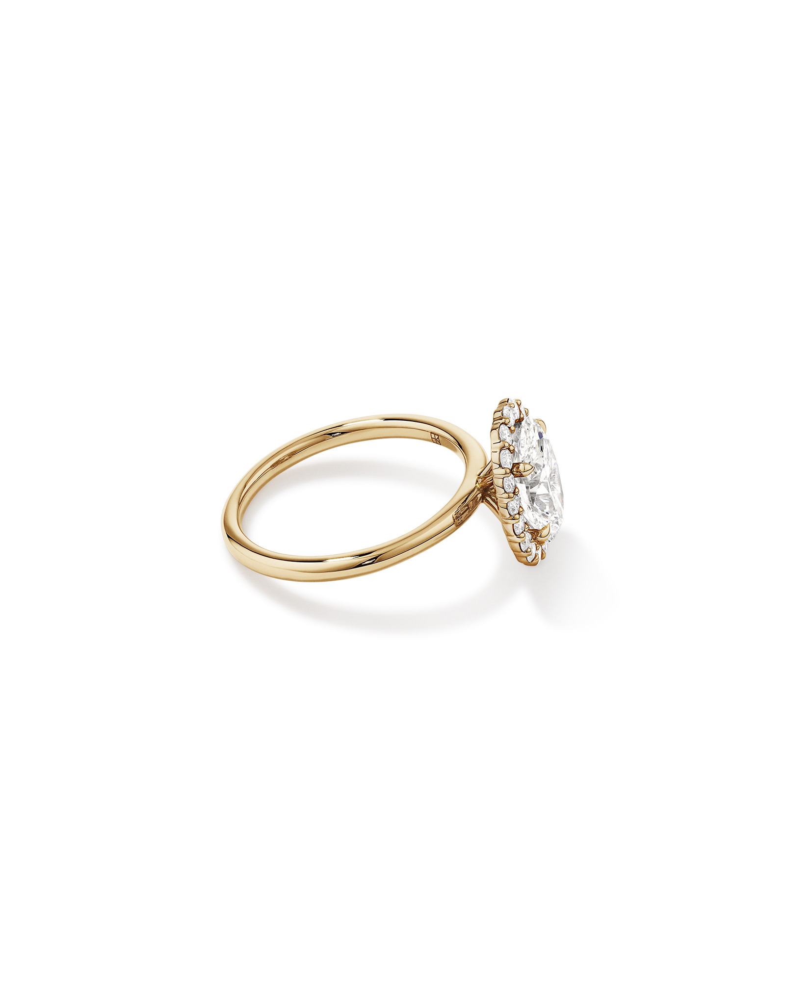 2.34 Carat TW Oval Cut Laboratory-Grown Diamond Halo Engagement Ring in 14kt Yellow Gold