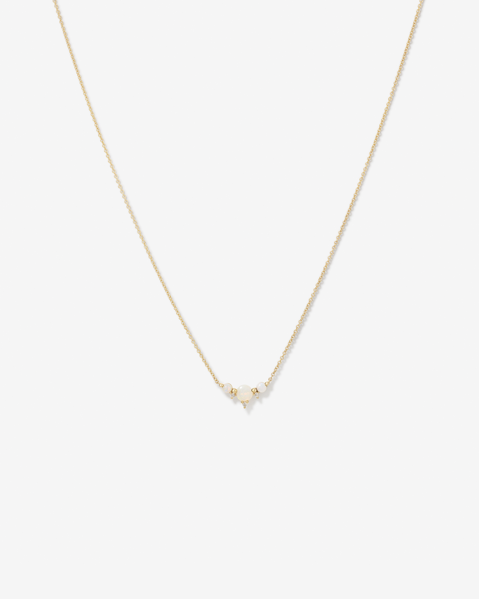 Australian Opal with Diamond Accents Necklace in 10kt Yellow Gold