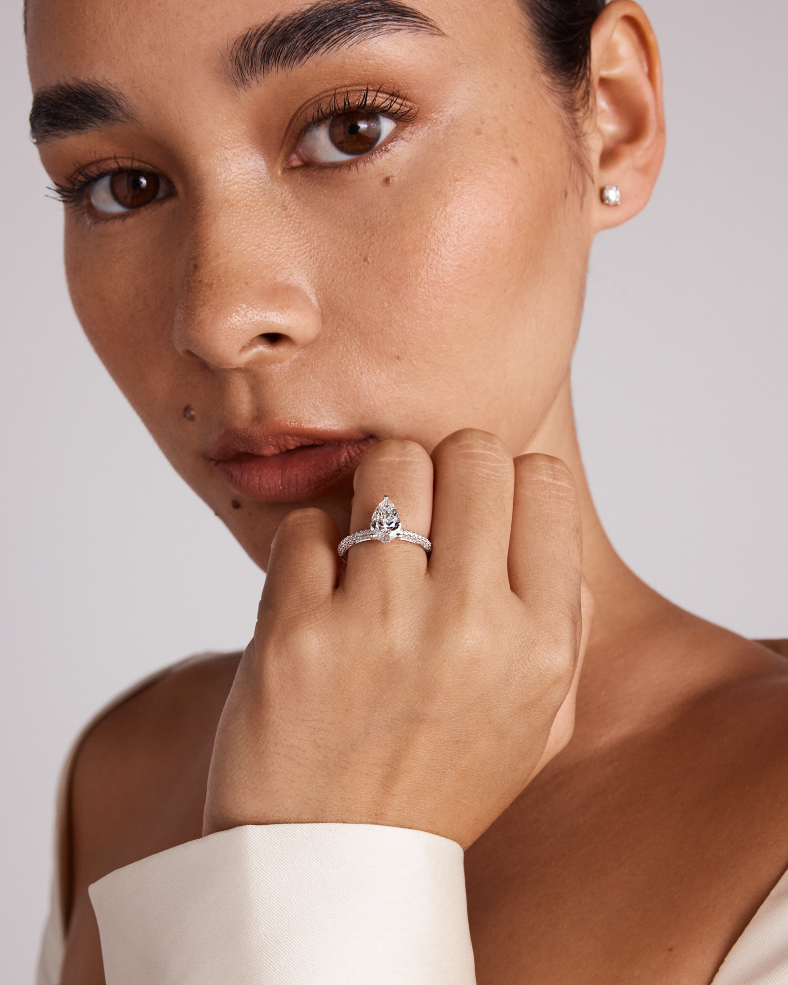 1.96 Carat TW Pear Cut Laboratory-Grown Diamond Engagement Ring 14kt White Gold