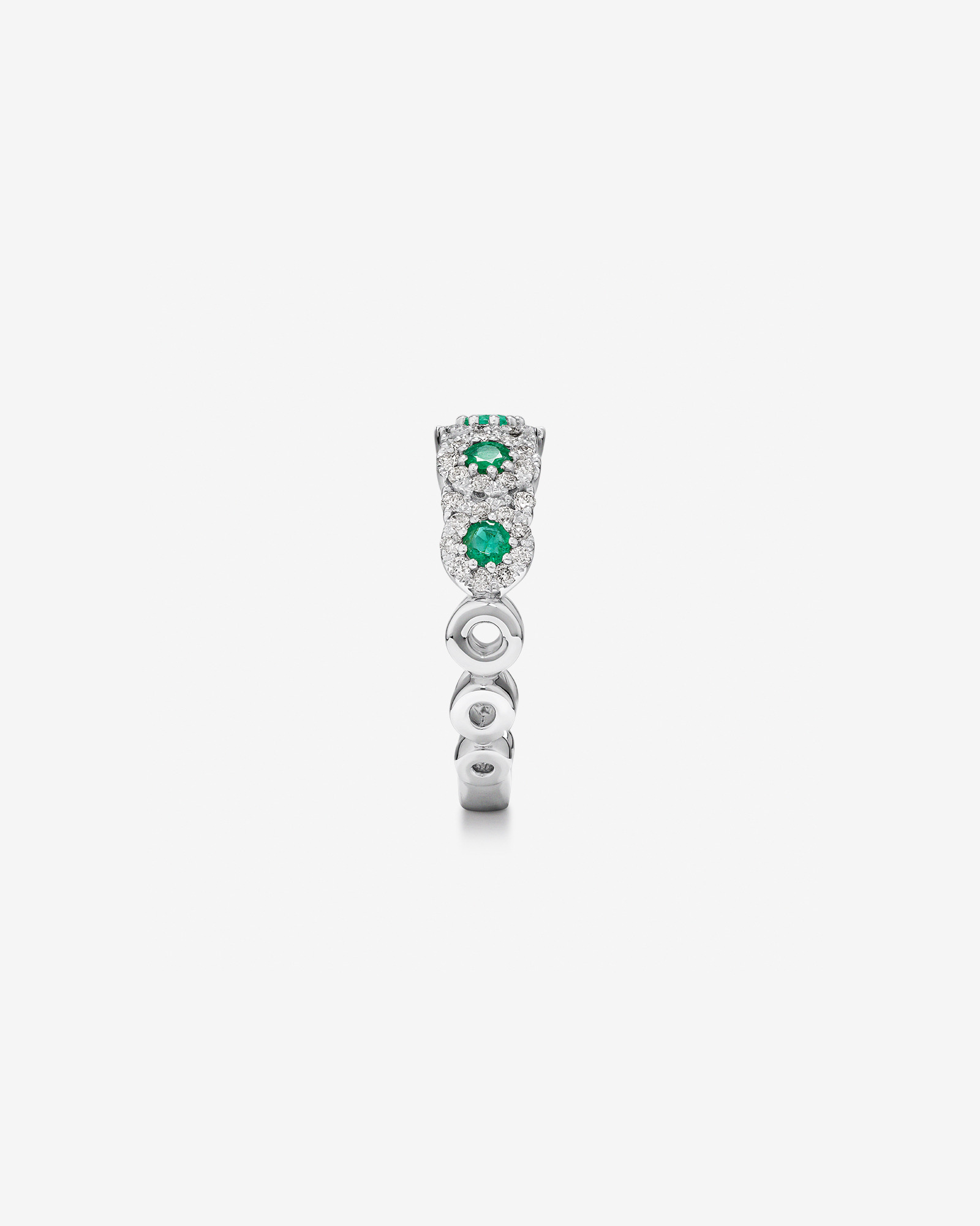 Bubble Ring with Emerald & 0.50 Carat TW of Diamonds in 14kt White Gold
