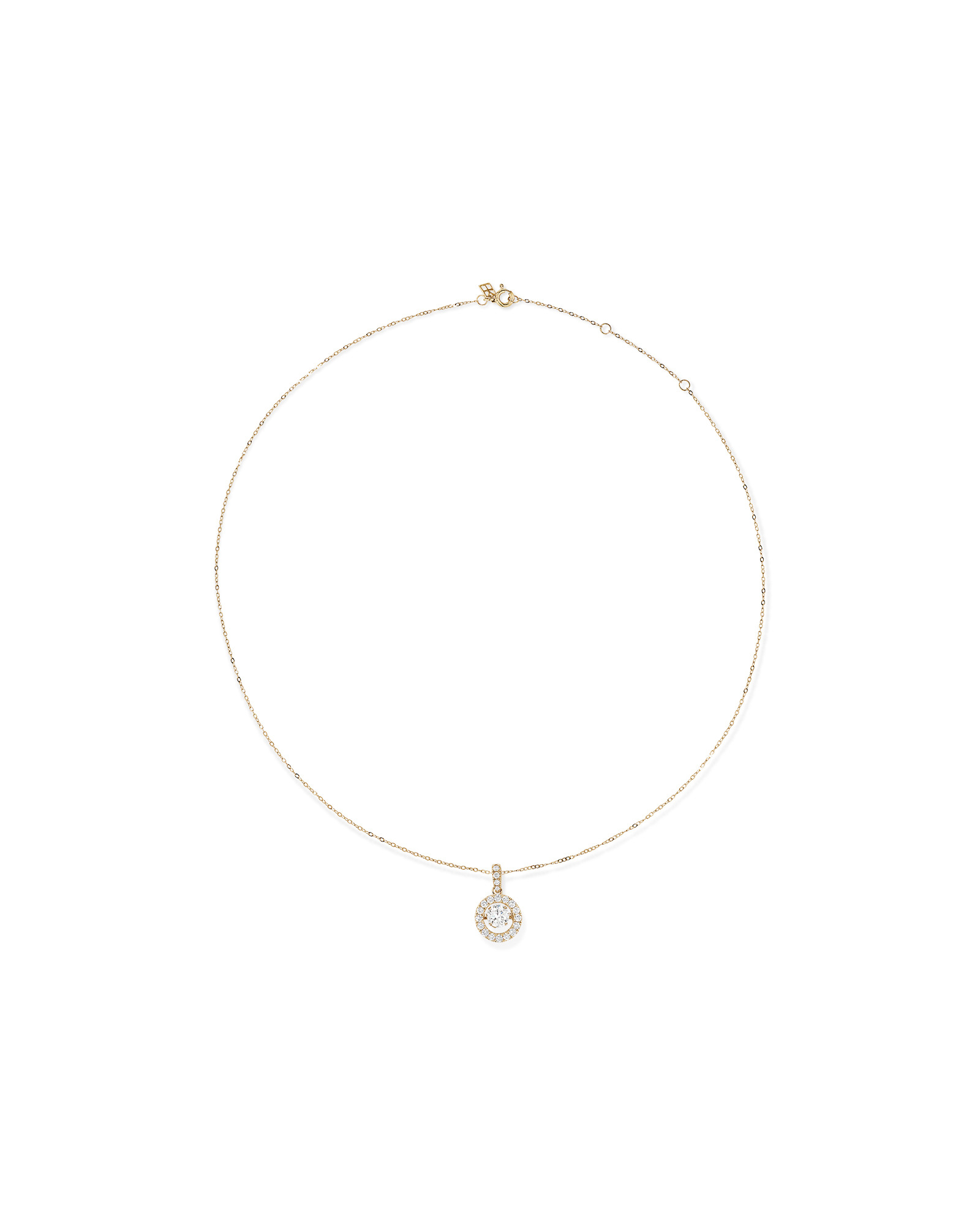 Pendentif rond de laboratoire Lume avec 1,00 carat TW de diamants cultivés en laboratoire en or 10 carats
