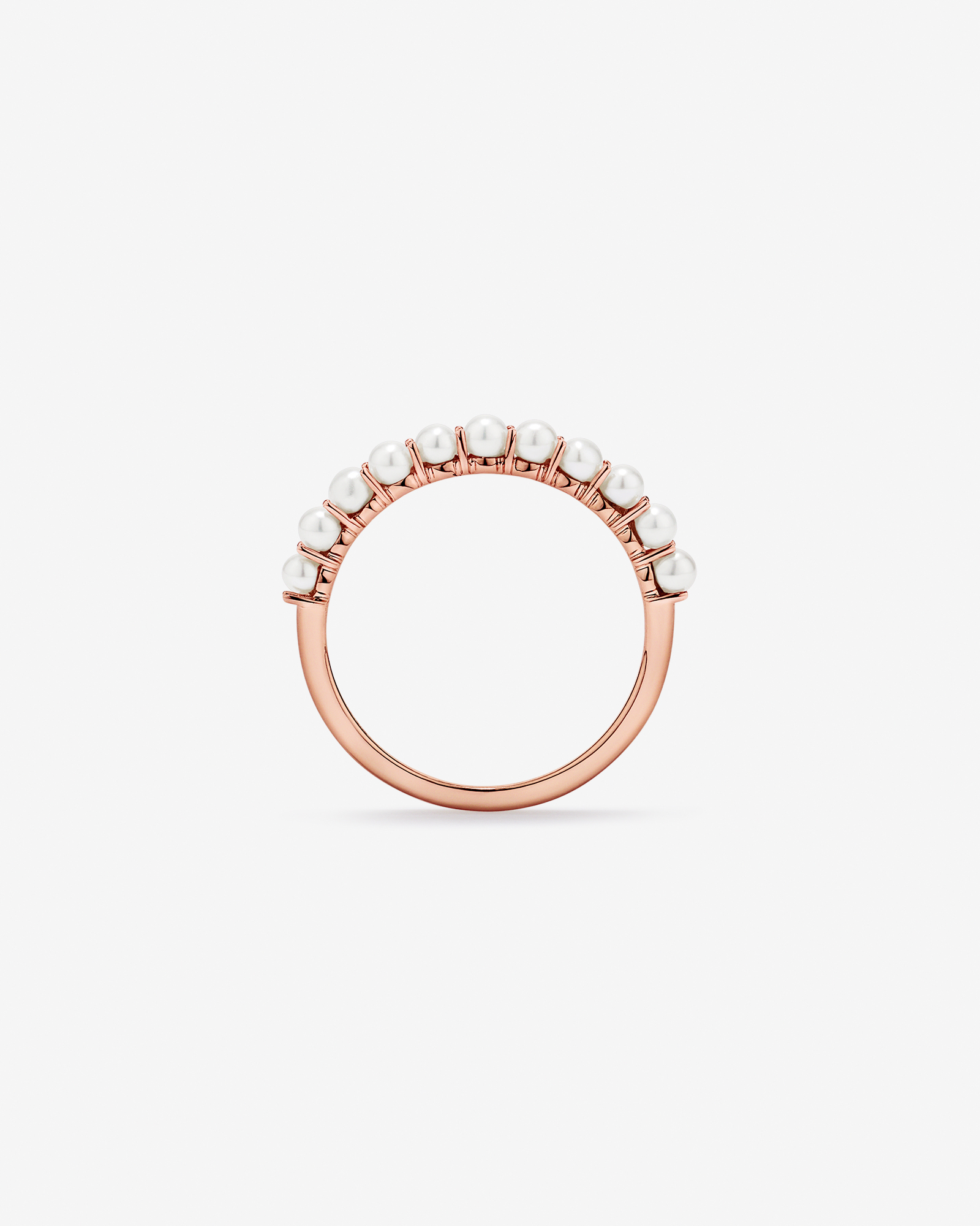 Cultured Freshwater Pearl Band Ring 10kt Rose Gold