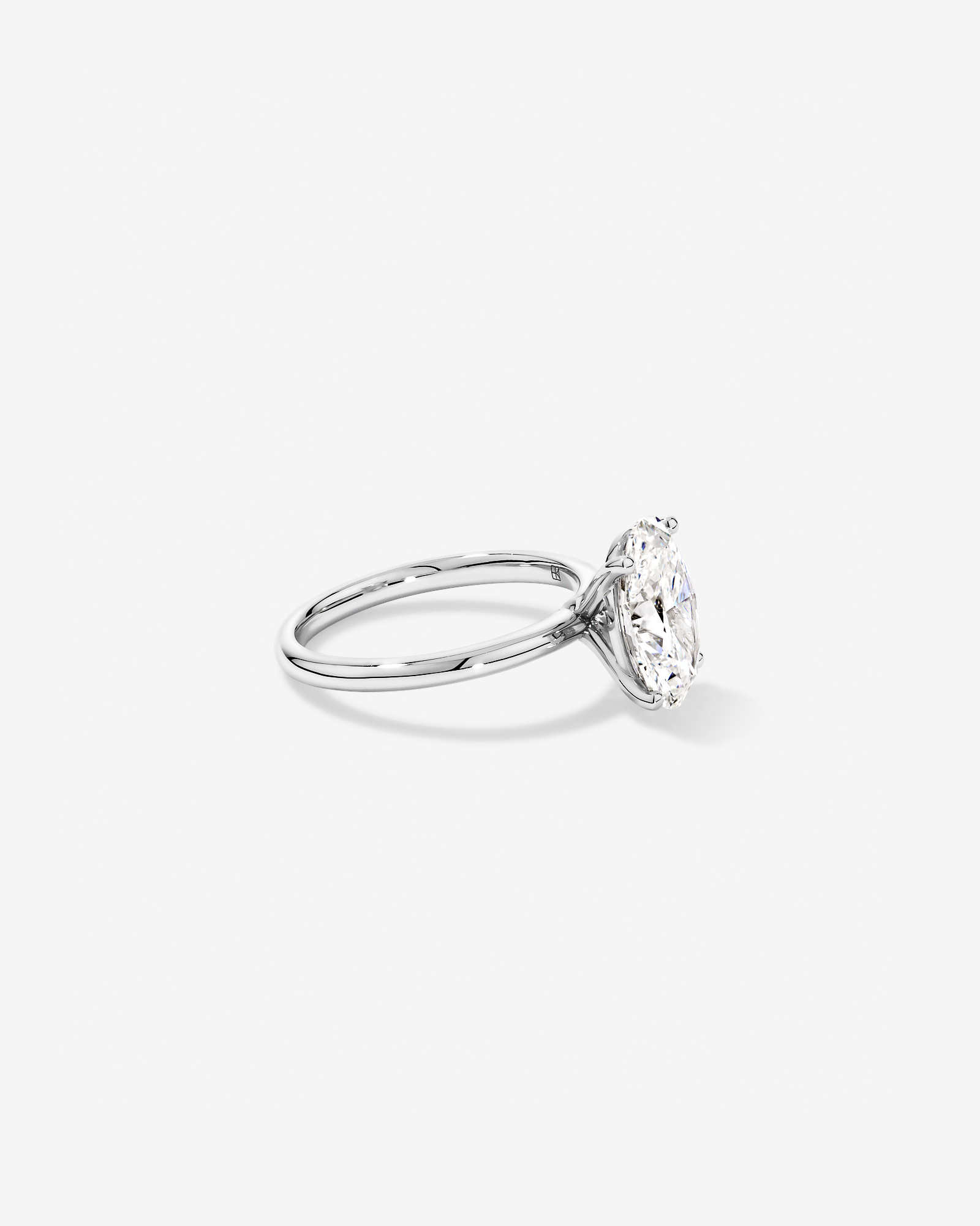 3.00 Carat TW Oval Cut Laboratory-Grown Diamond Solitaire Engagement Ring Platinum