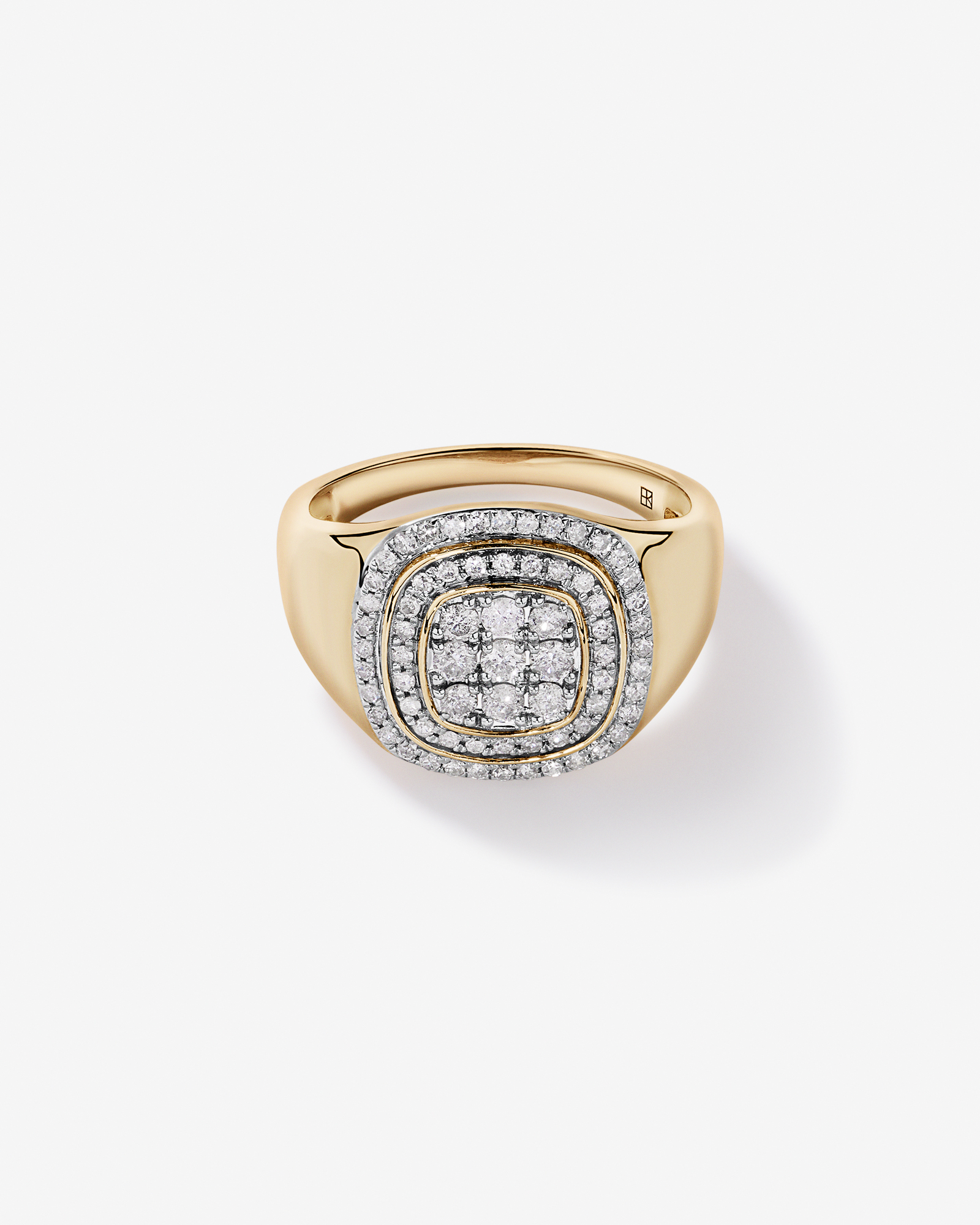 0.75 Carat TW Men’s Diamond Cluster Ring 10kt Yellow Gold