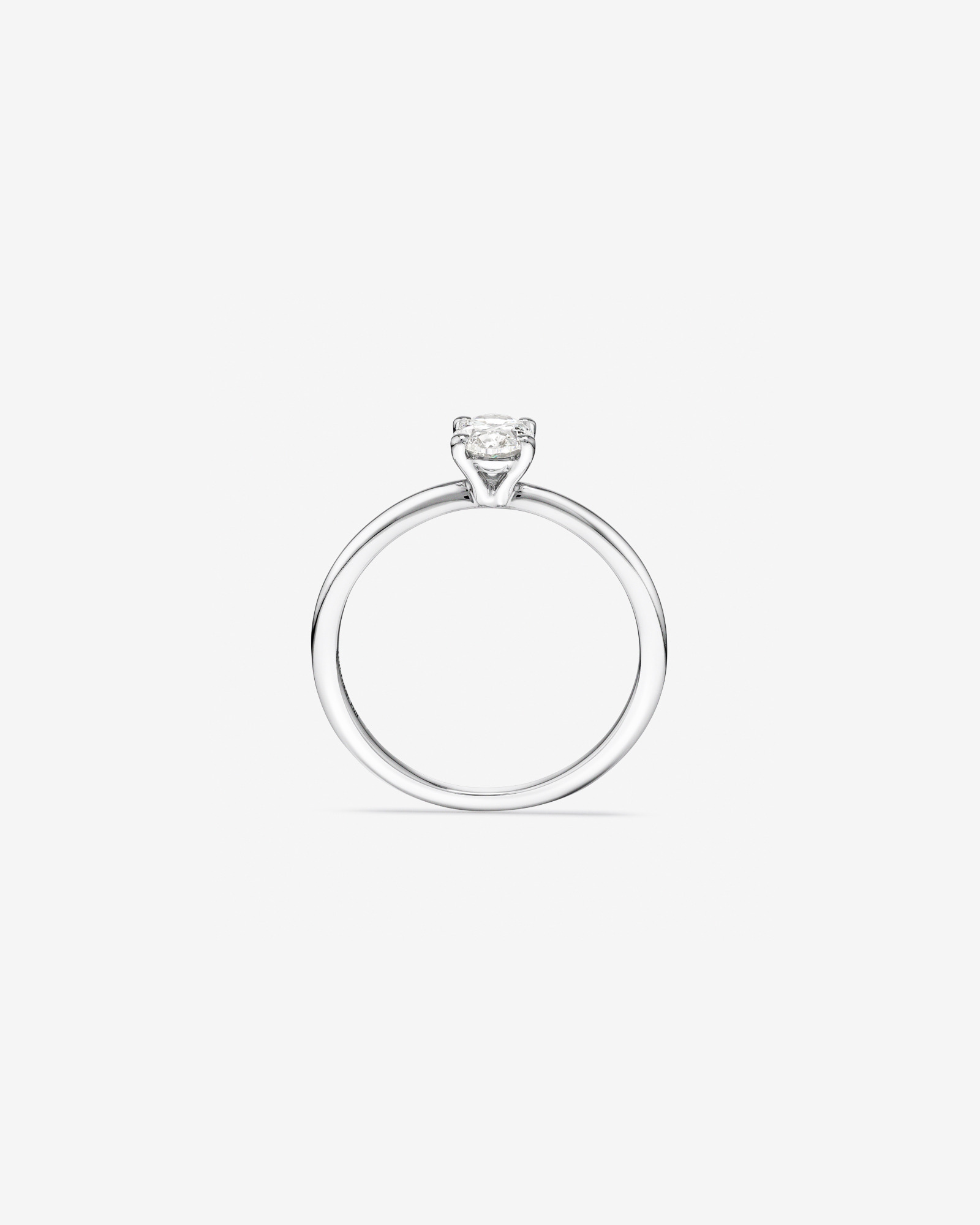 Certified Oval Solitaire Ring with 0.50 Carat TW of Diamonds in 14kt White Gold