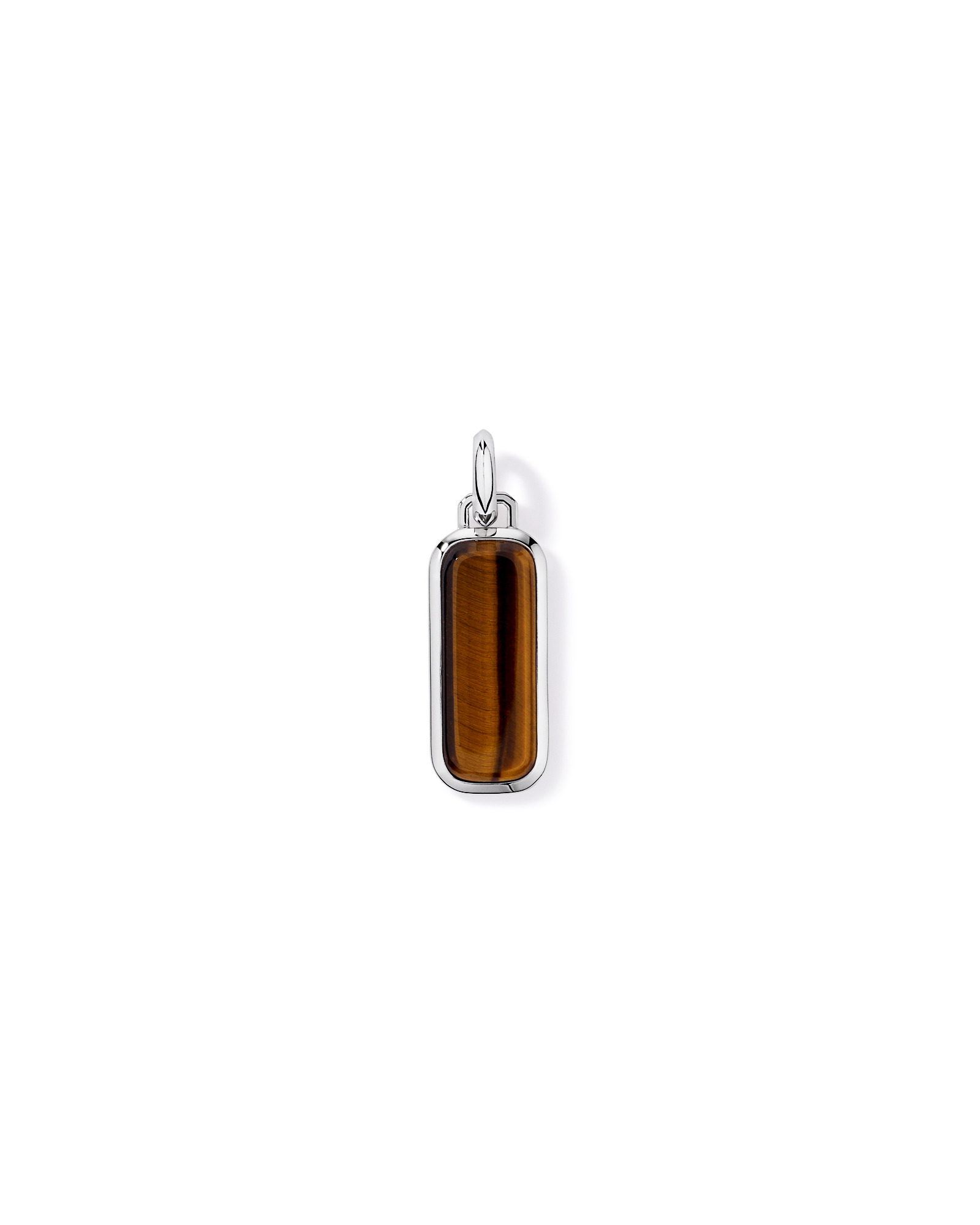 Tiger Eye Oblong Pendant in Sterling Silver