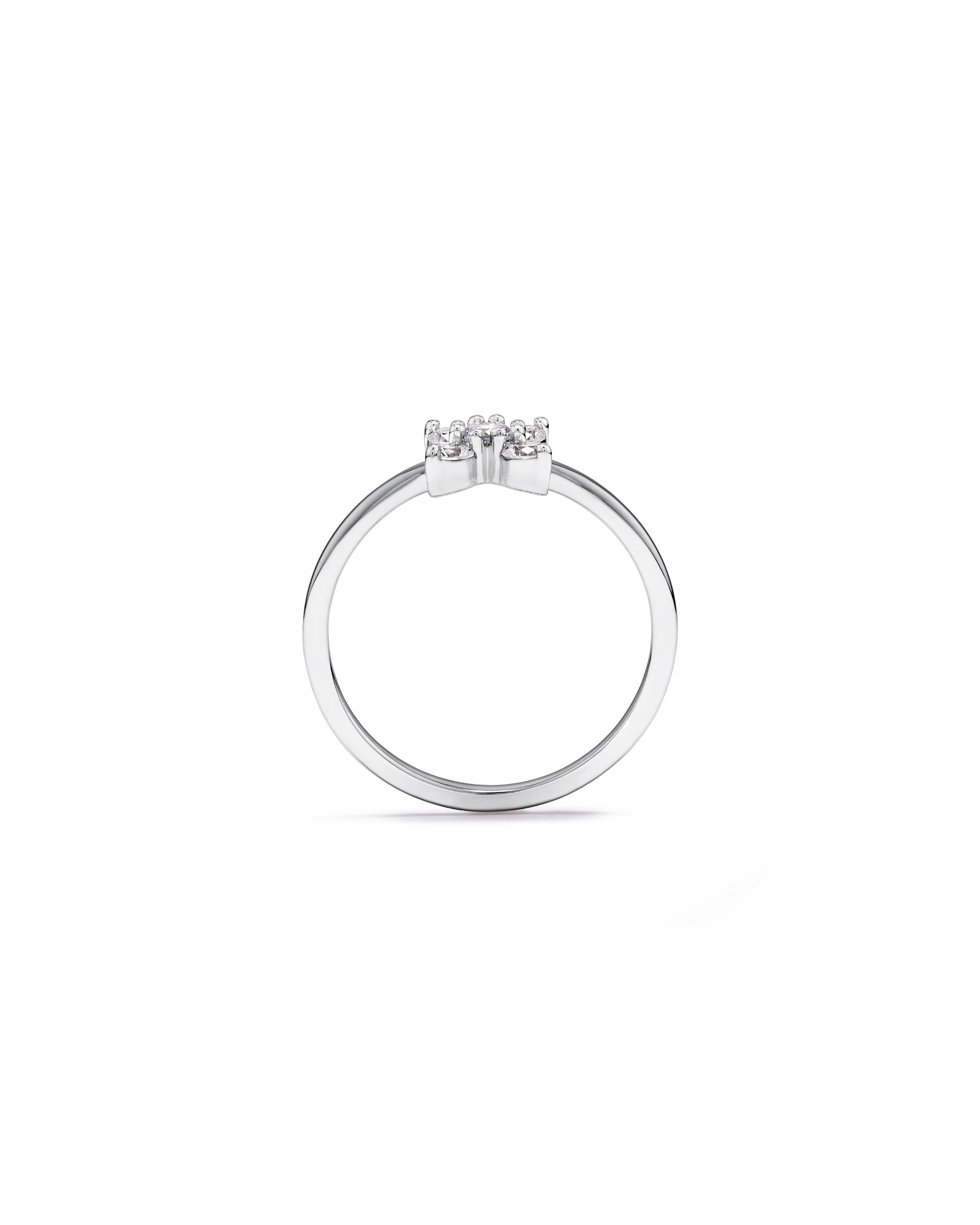 Bague florale en oxyde de zirconium argent sterling