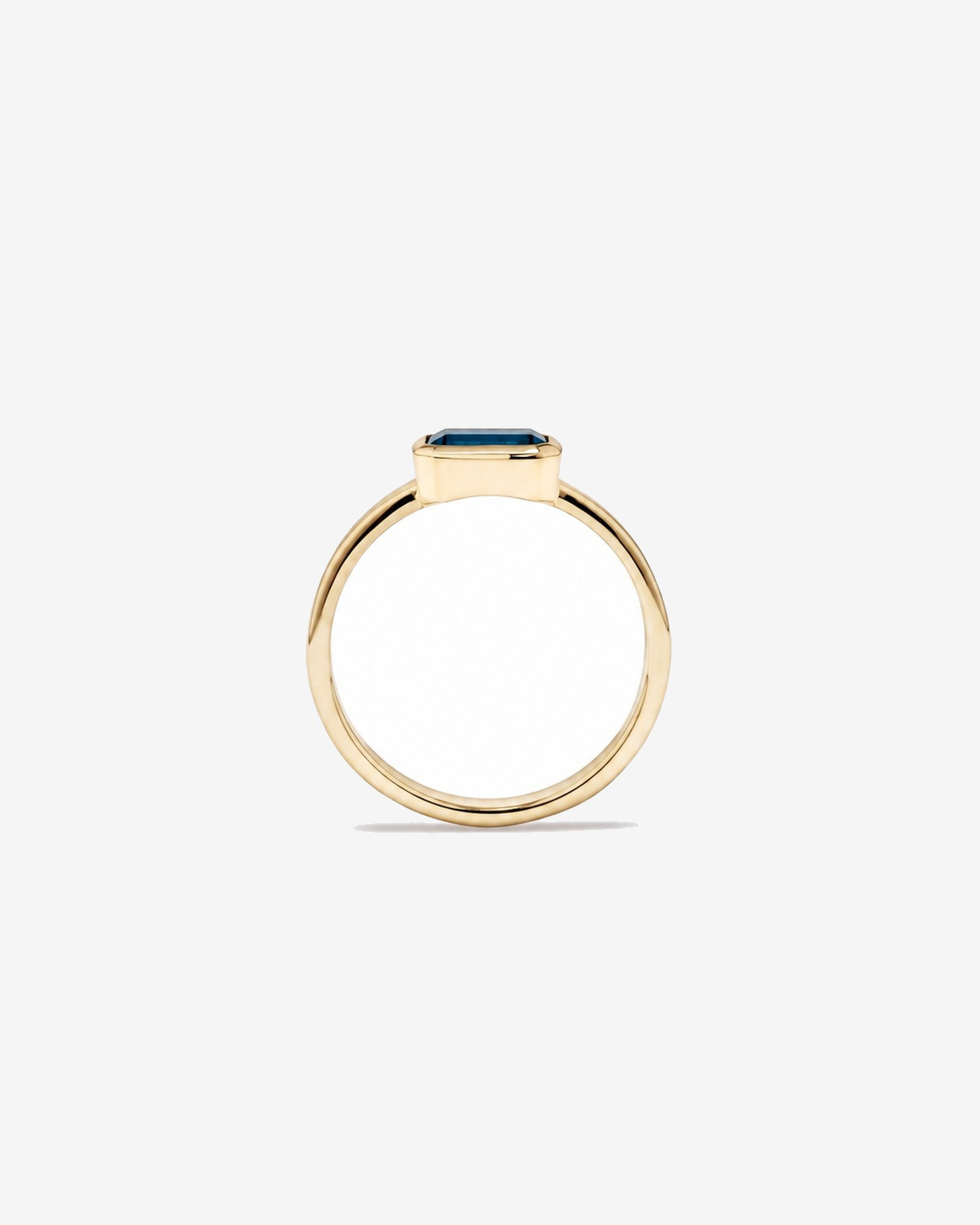 London Blue Topaz Bezel Ring 10kt Yellow Gold