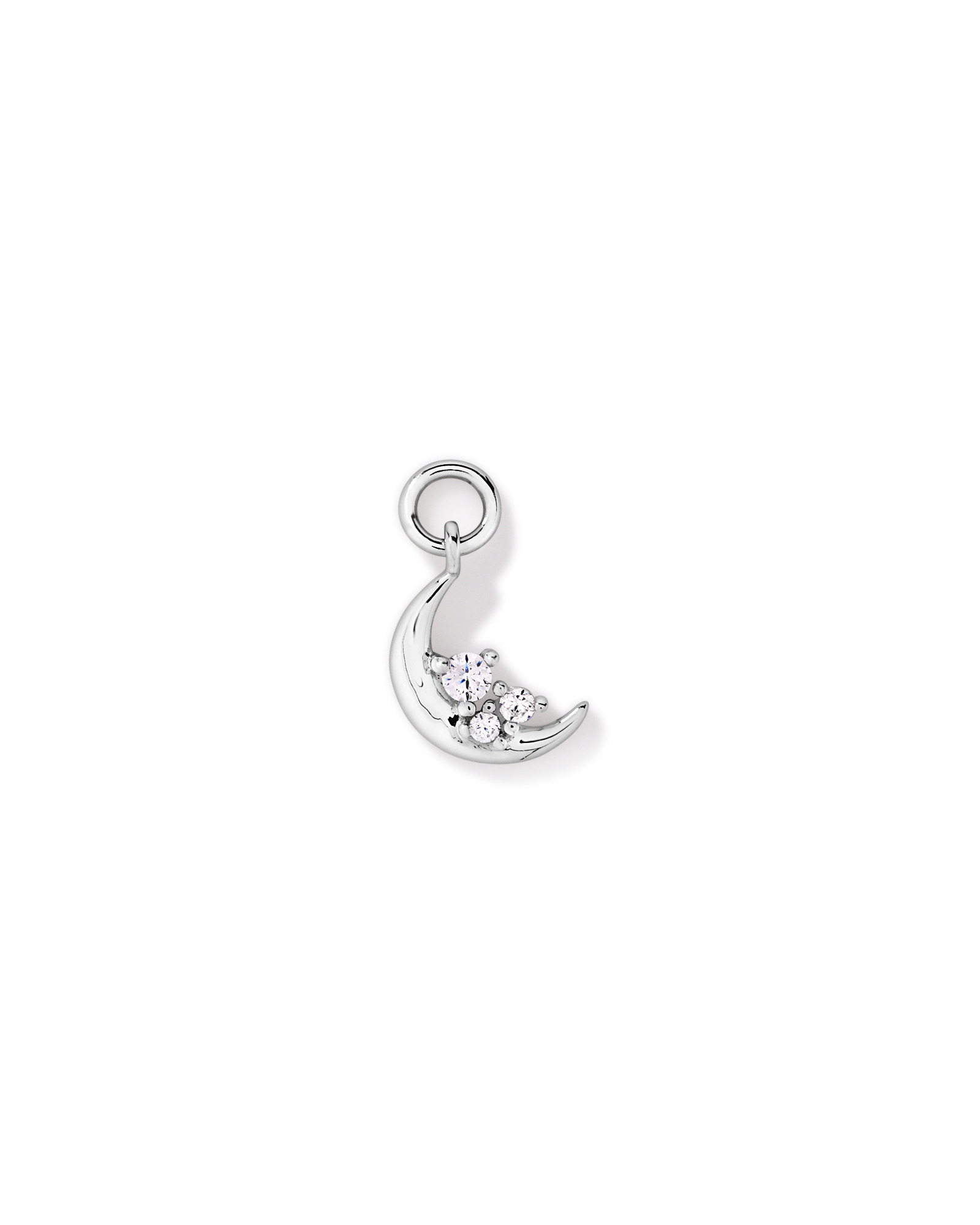 Charme de boucles d’oreilles Lune & Étoiles en argent sterling