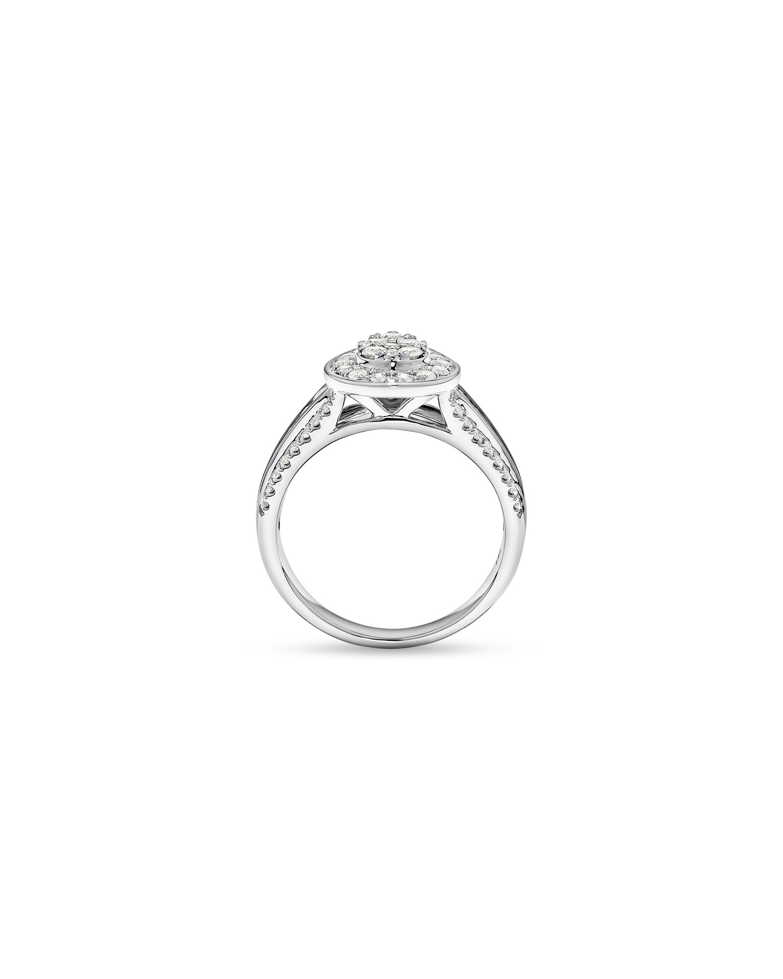 0.85 Carat TW Pear-Shaped Diamond Cluster Ring 10kt Gold