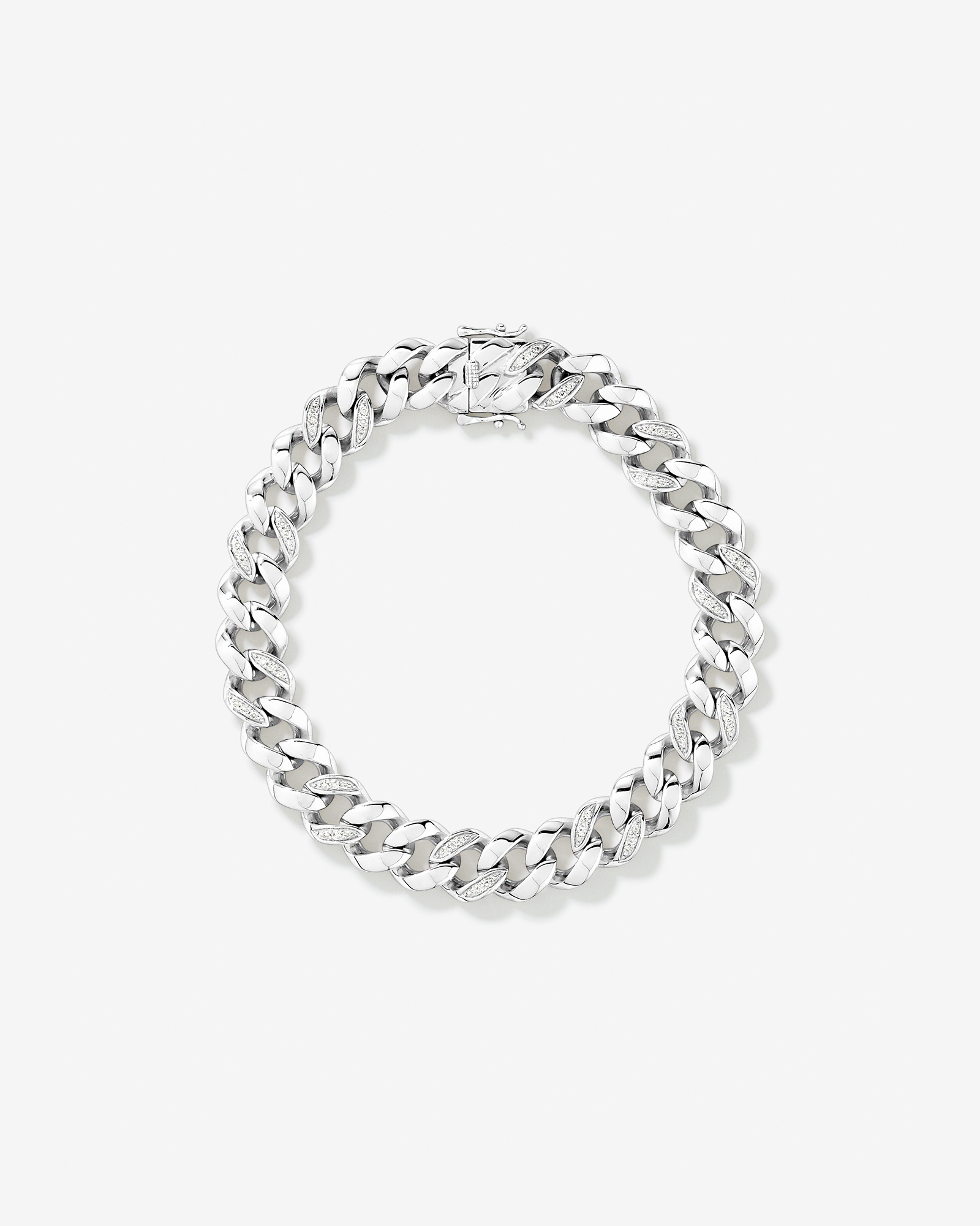 21cm 0.40 Carat TW Lab Diamond Curb Bracelet in Sterling Silver