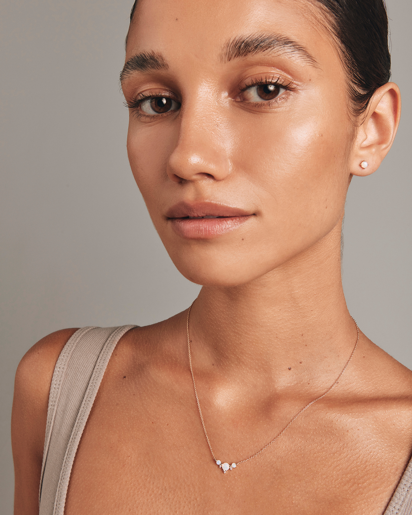 Australian Opal with Diamond Accents Necklace in 10kt Yellow Gold