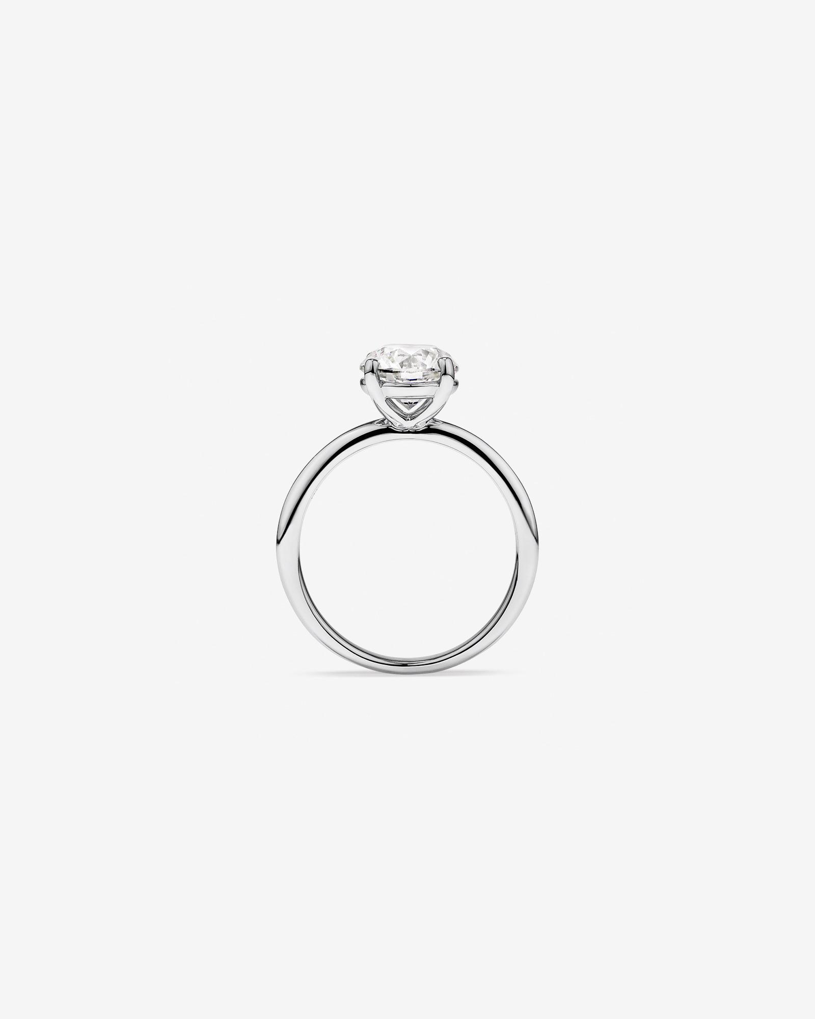 Bague Solitaire avec Diamant Rond Brillant de 1,50 Carat TW en Or Blanc 18 kt