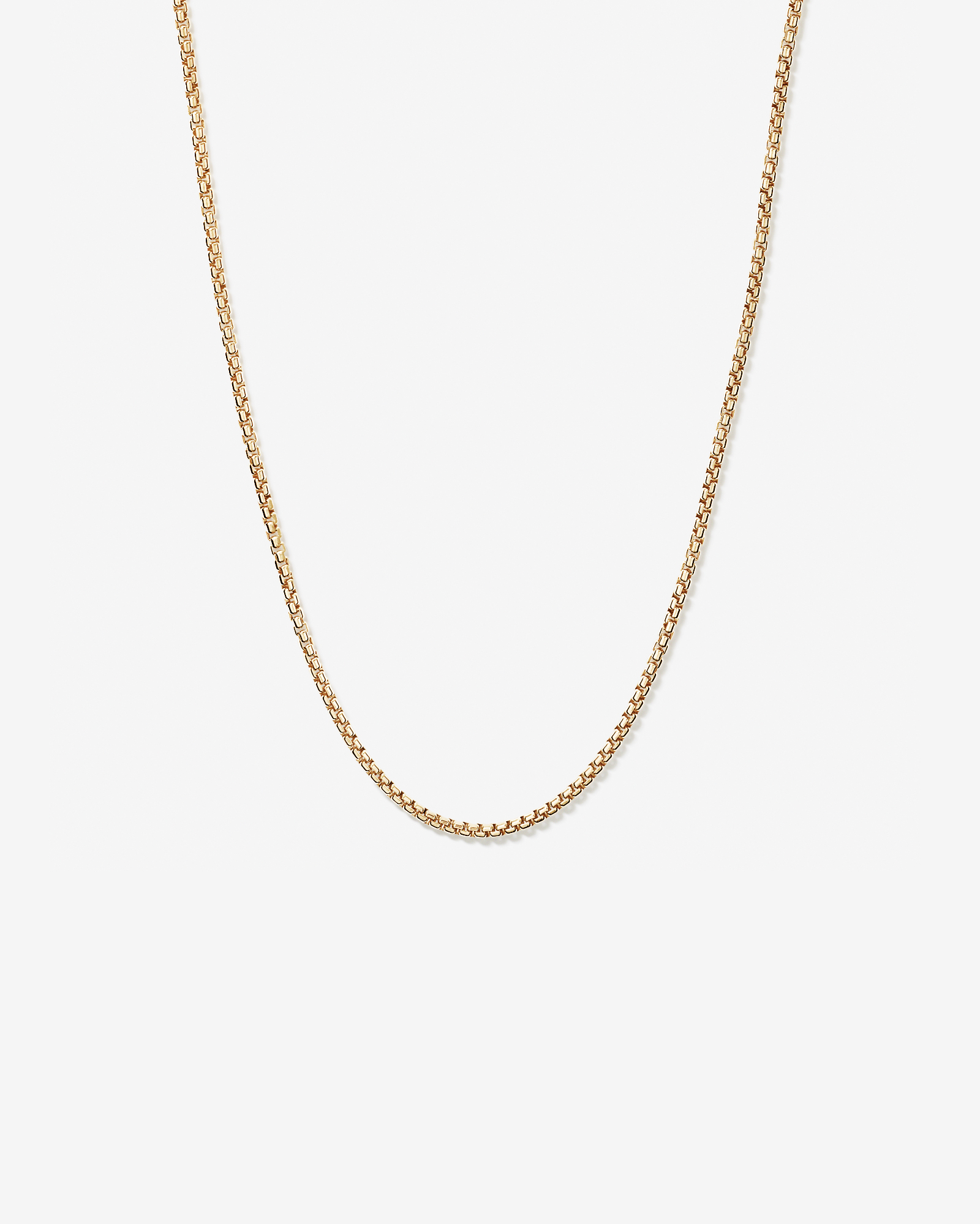 60cm (24") 3.5mm Wide Round Box Chain in 18kt Gold Vermeil