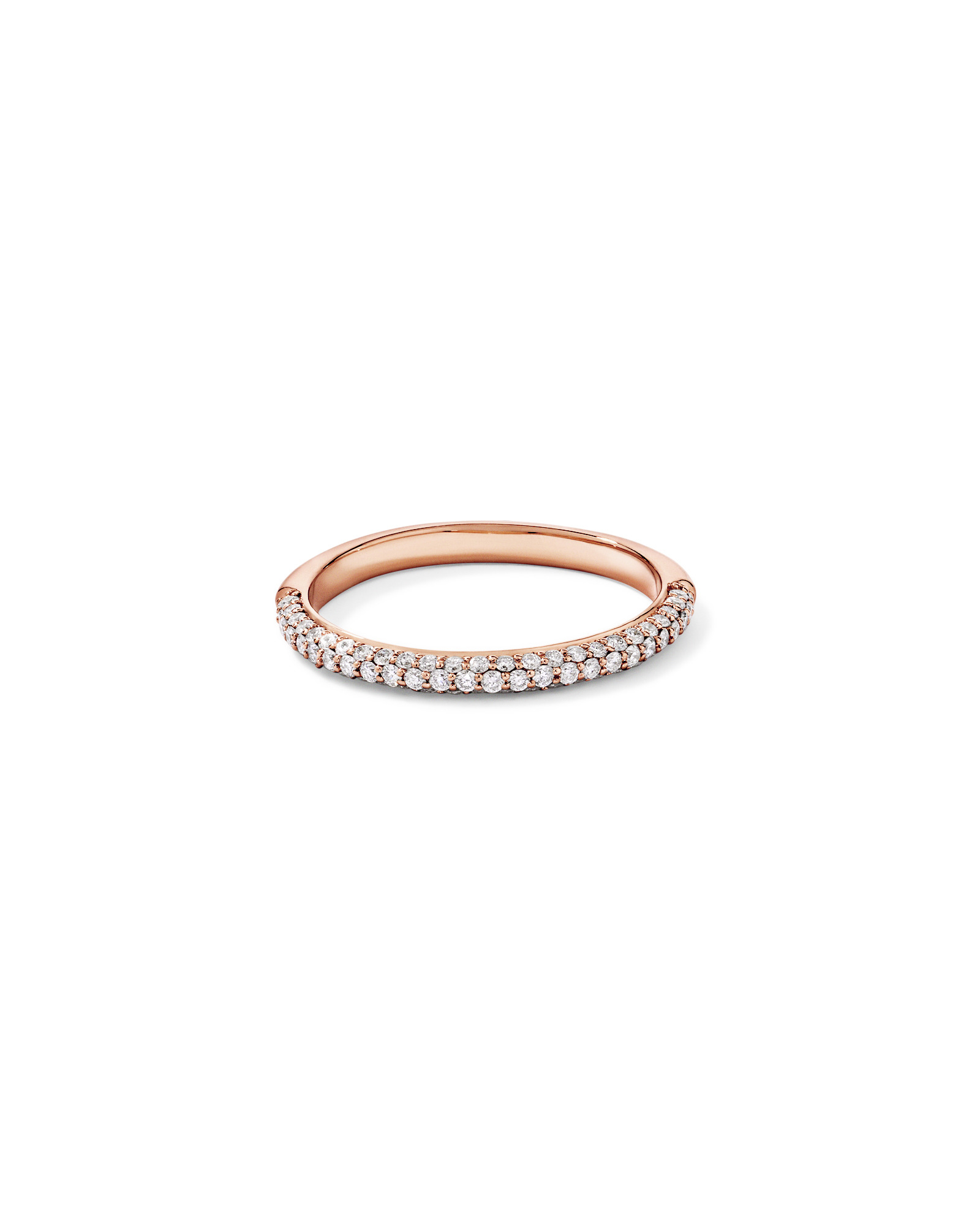 0.40TW Round Brilliant Pavé Diamond Wedding Band 14kt Rose Gold