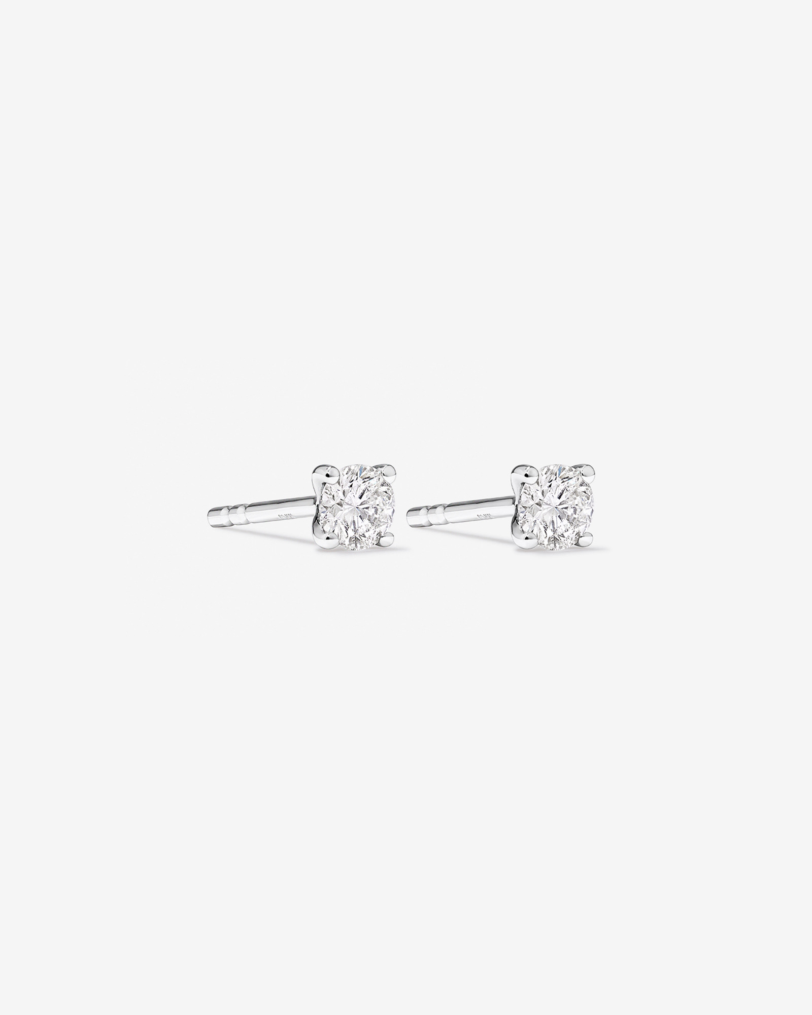 Certified 0.25 Carat TW Diamond Solitaire Stud Earrings 18kt White Gold
