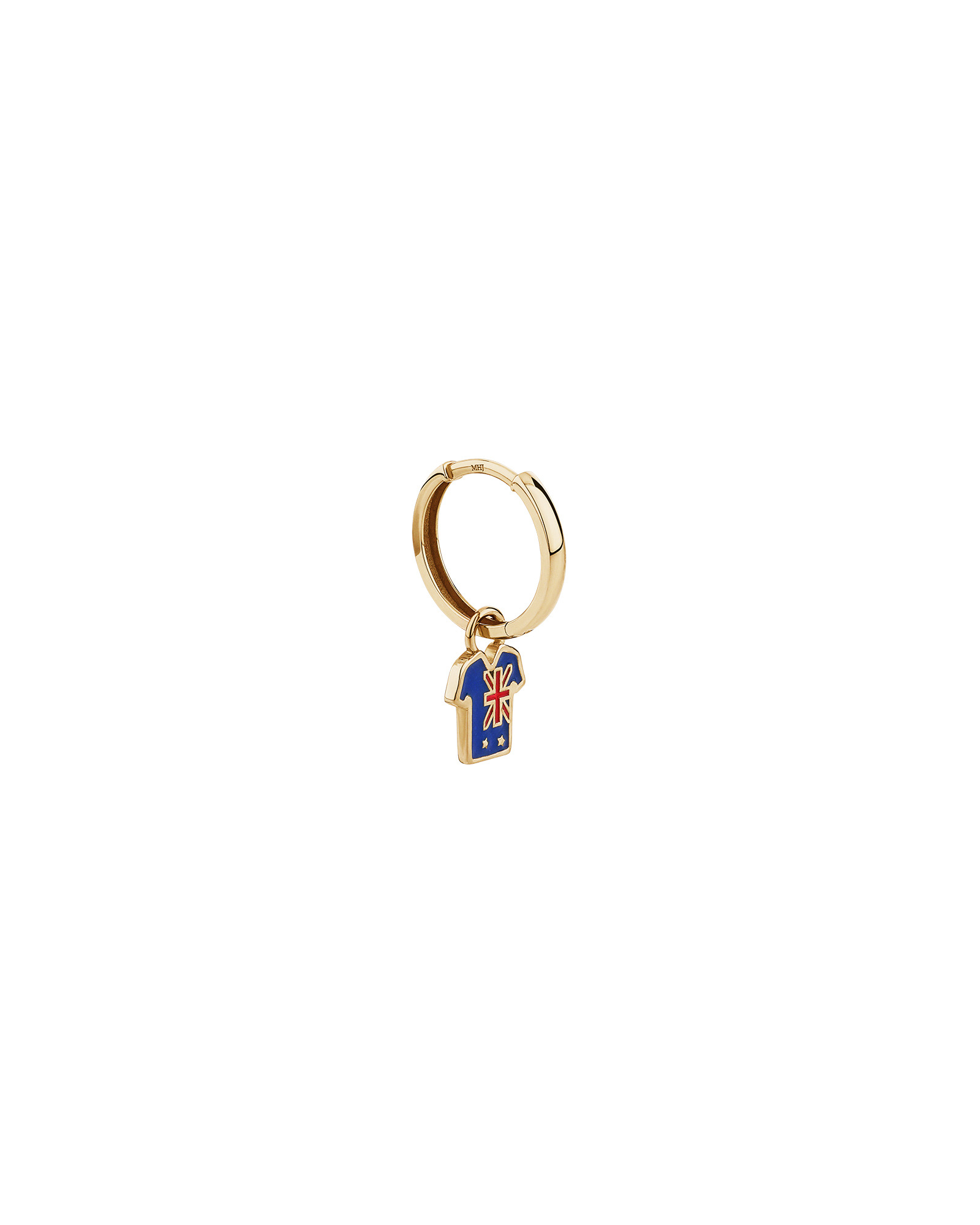 Porte-bonheur de boucles d’oreilles New Zealand Jersey en Vermeil 18Kt