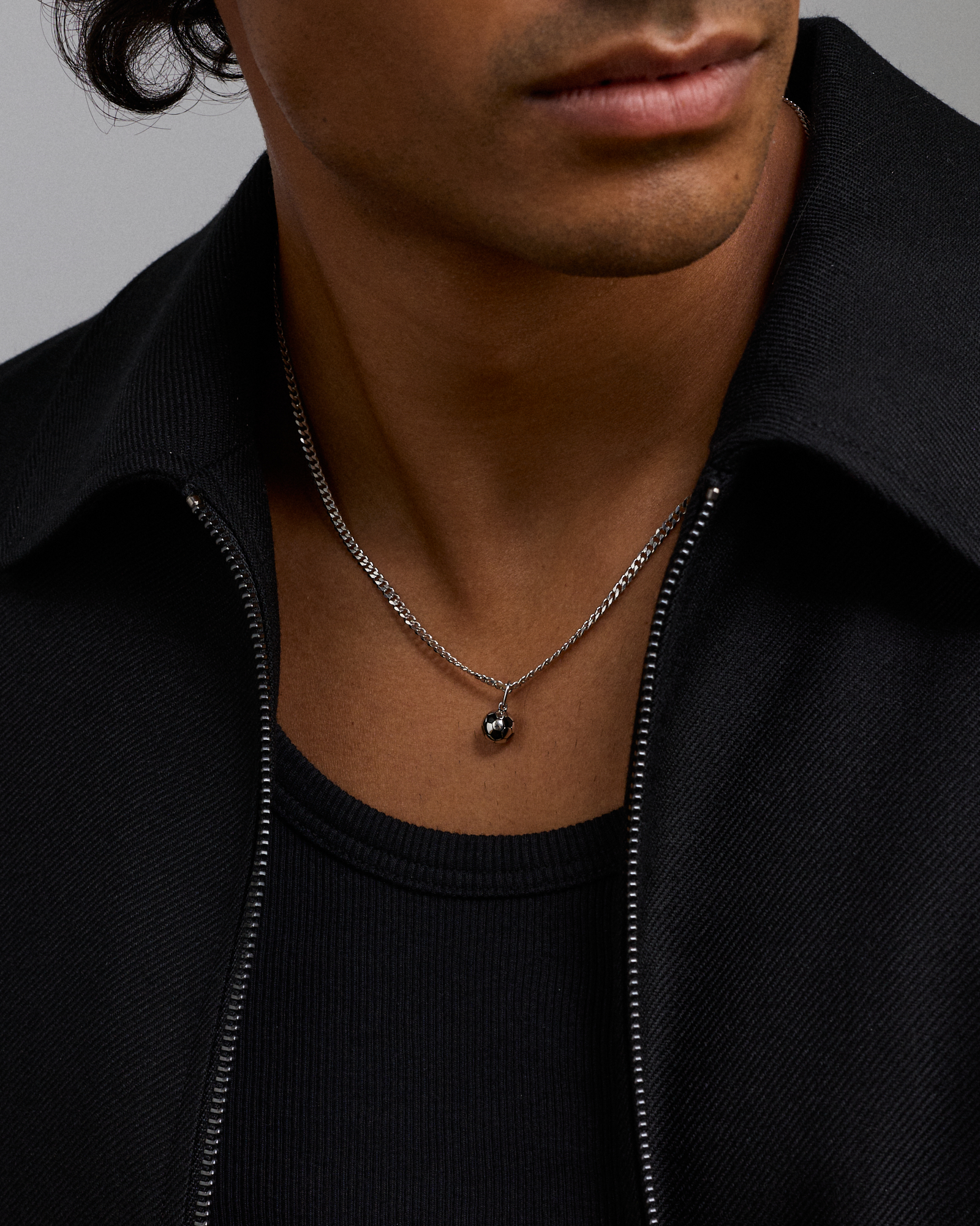 8.5mm Football Pendant in Sterling Silver