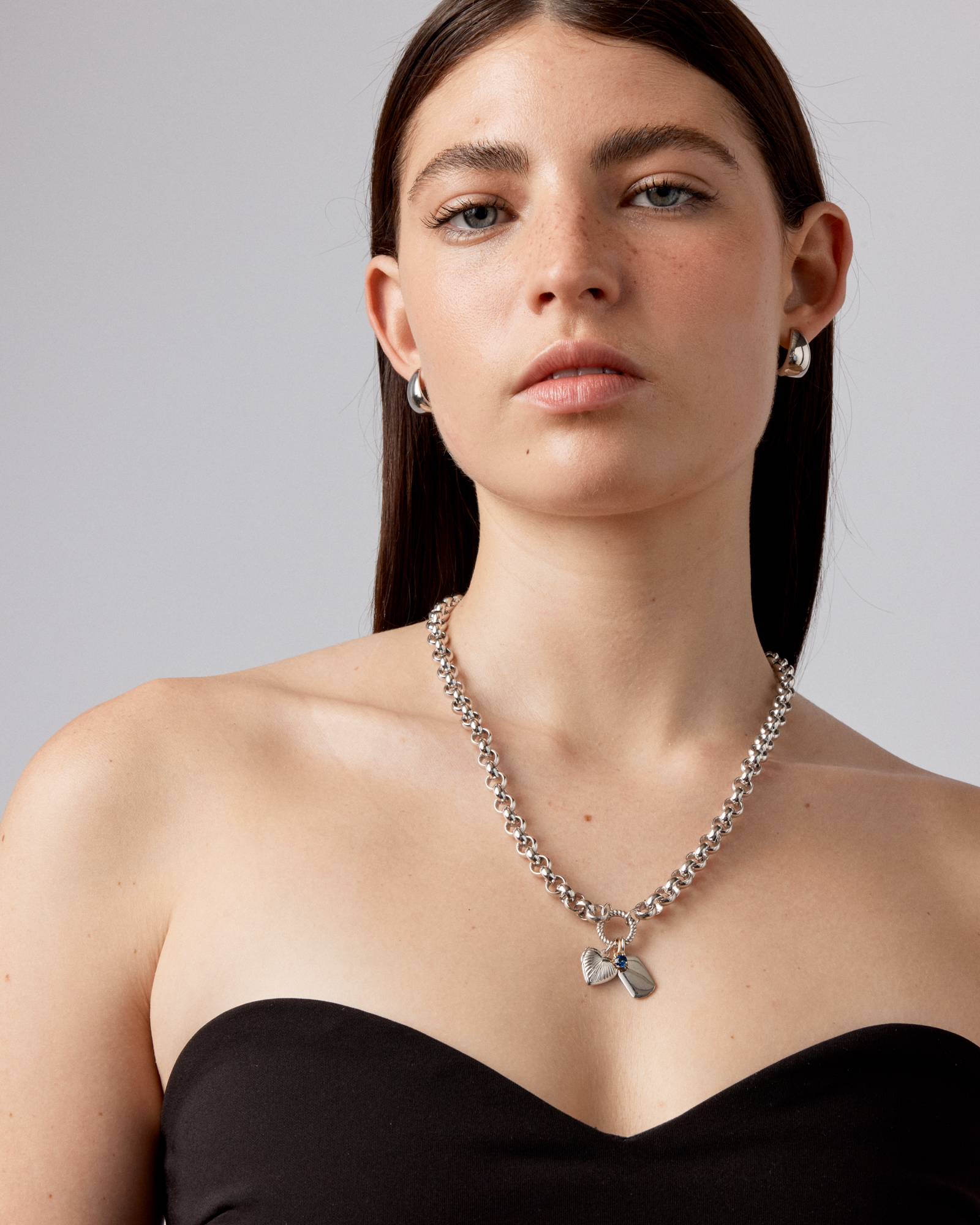 Round Created Blue Sapphire Birthstone Pendant in 10kt Yellow Gold