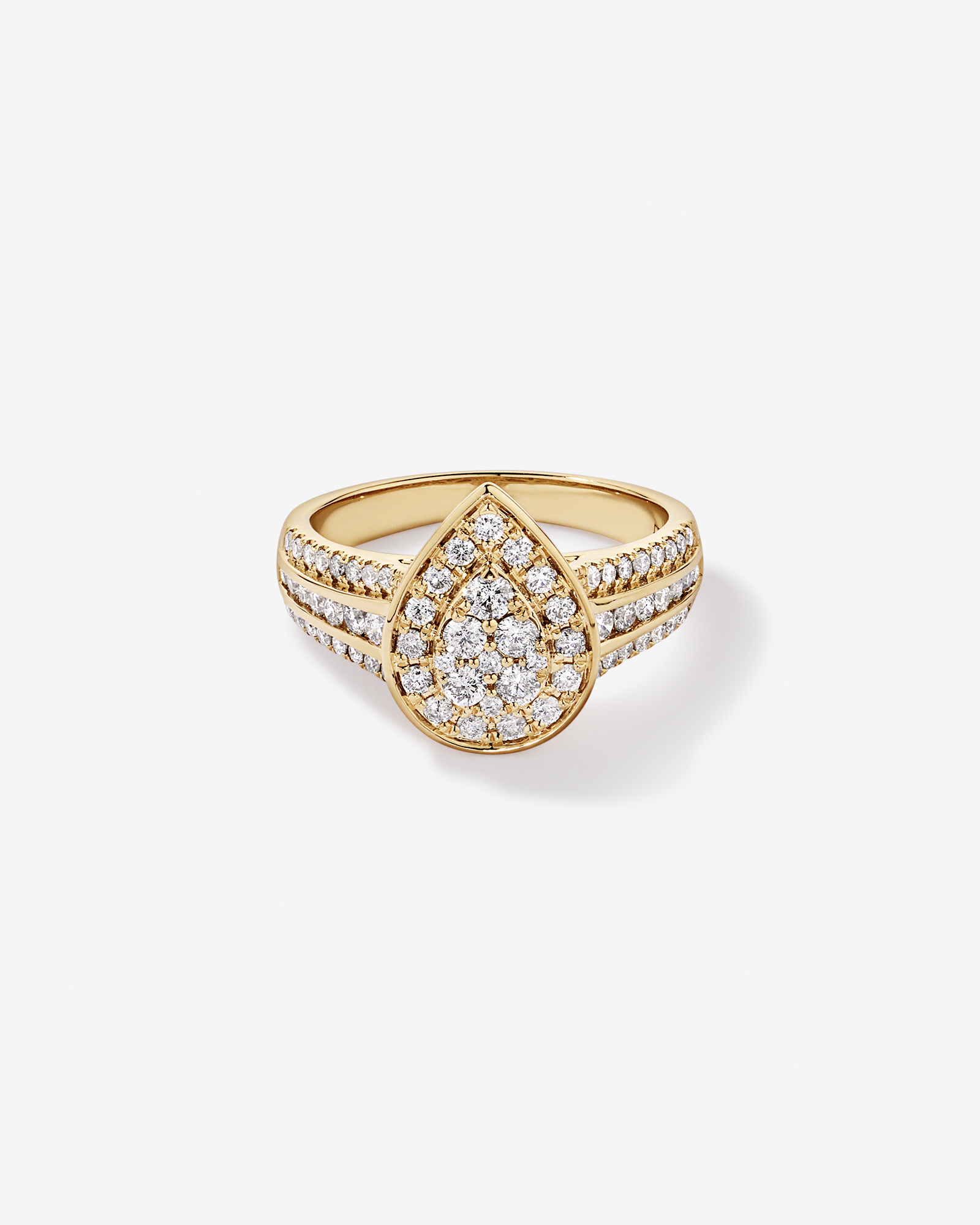0.85 Carat TW Pear-Shaped Diamond Cluster Ring 10kt Yellow Gold