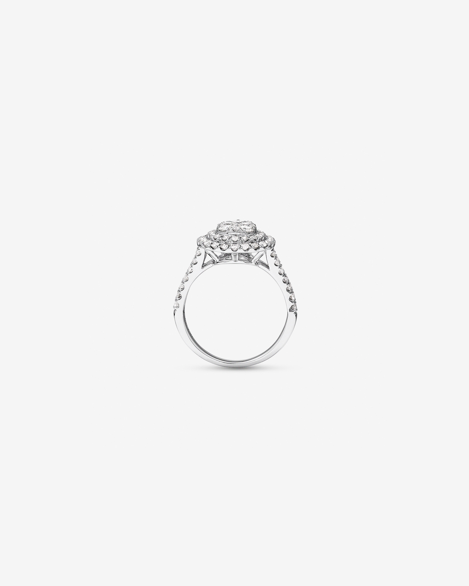 Bague halo de diamants en forme de poire de 1,30 carat en or blanc 10 kt