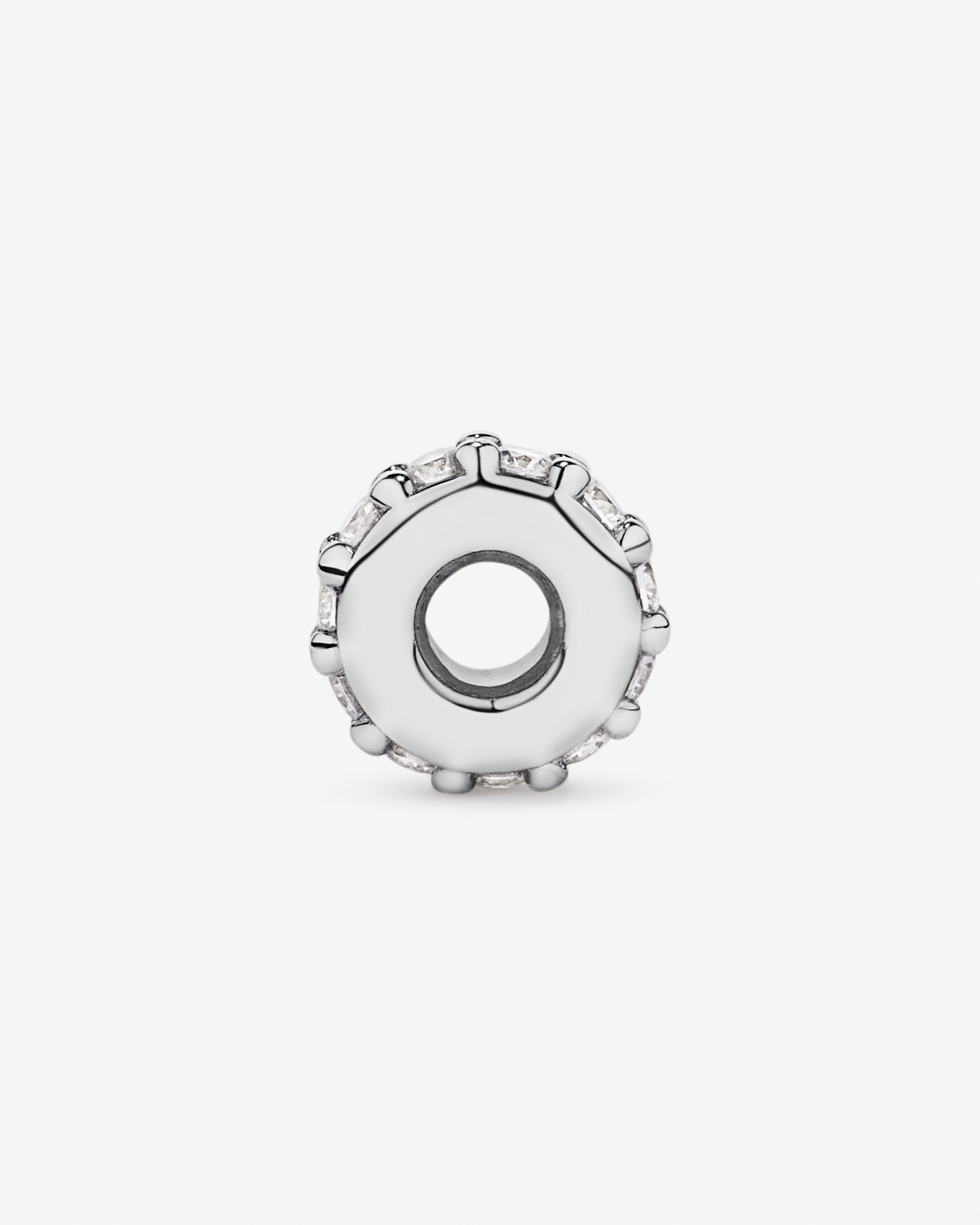 Pendant Spacer with Cubic Zirconia in Sterling Silver