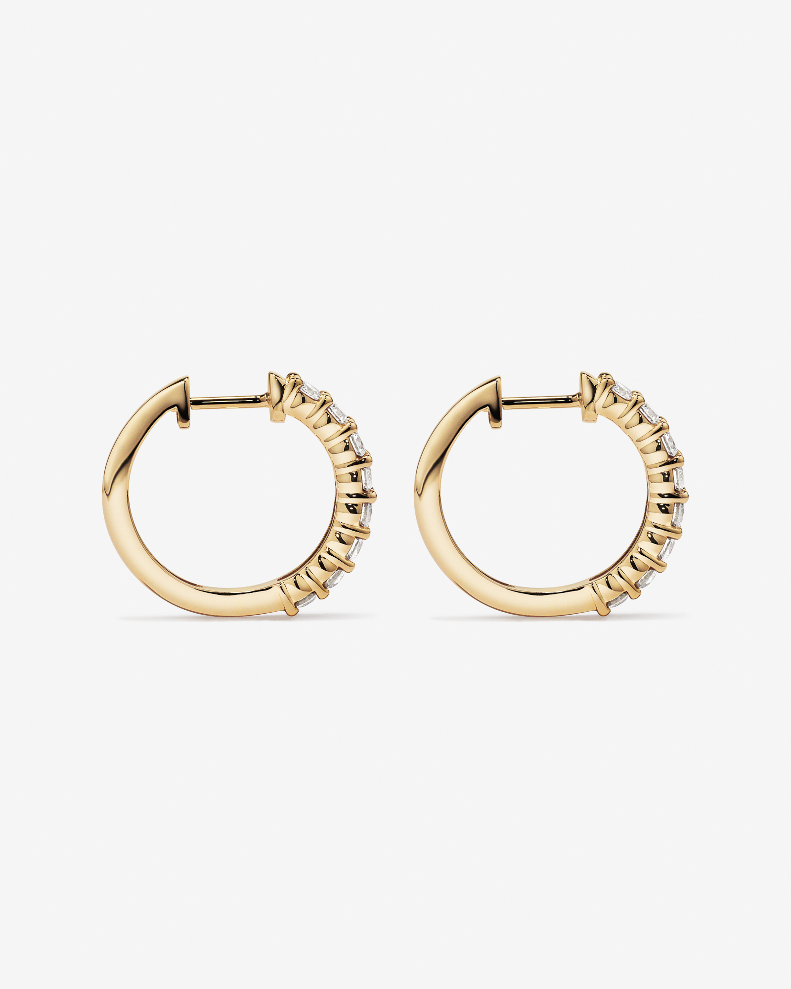 1.00 Carat TW Laboratory-Grown Diamond Hoop Huggie Earrings in 10kt Yellow Gold