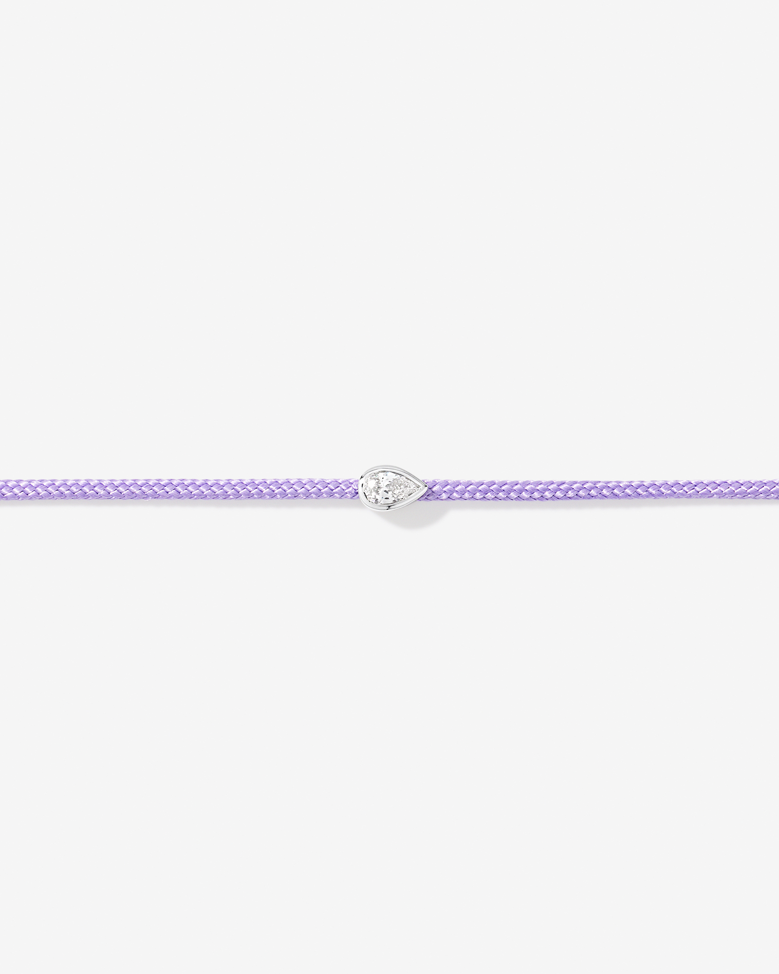 Pear Cut Cubic Zirconia Cord Bracelet in Lilac Purple