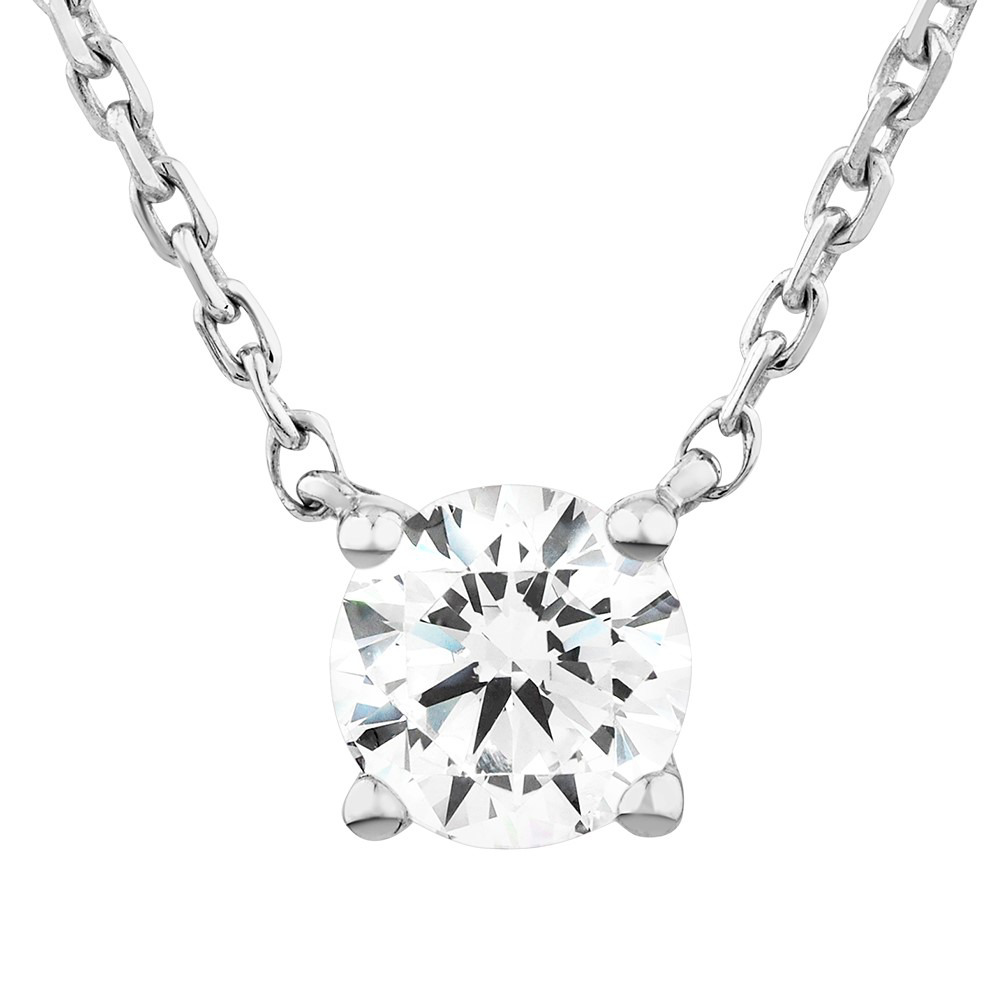 Boucles d’oreilles et pendentif en diamants cultivés laboratoire TW de 0,60 carat sertis or blanc 10 carats