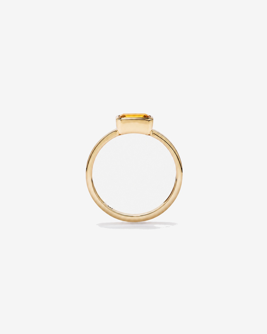 Bague en or jaune 10 carats avec citrine sertie clos