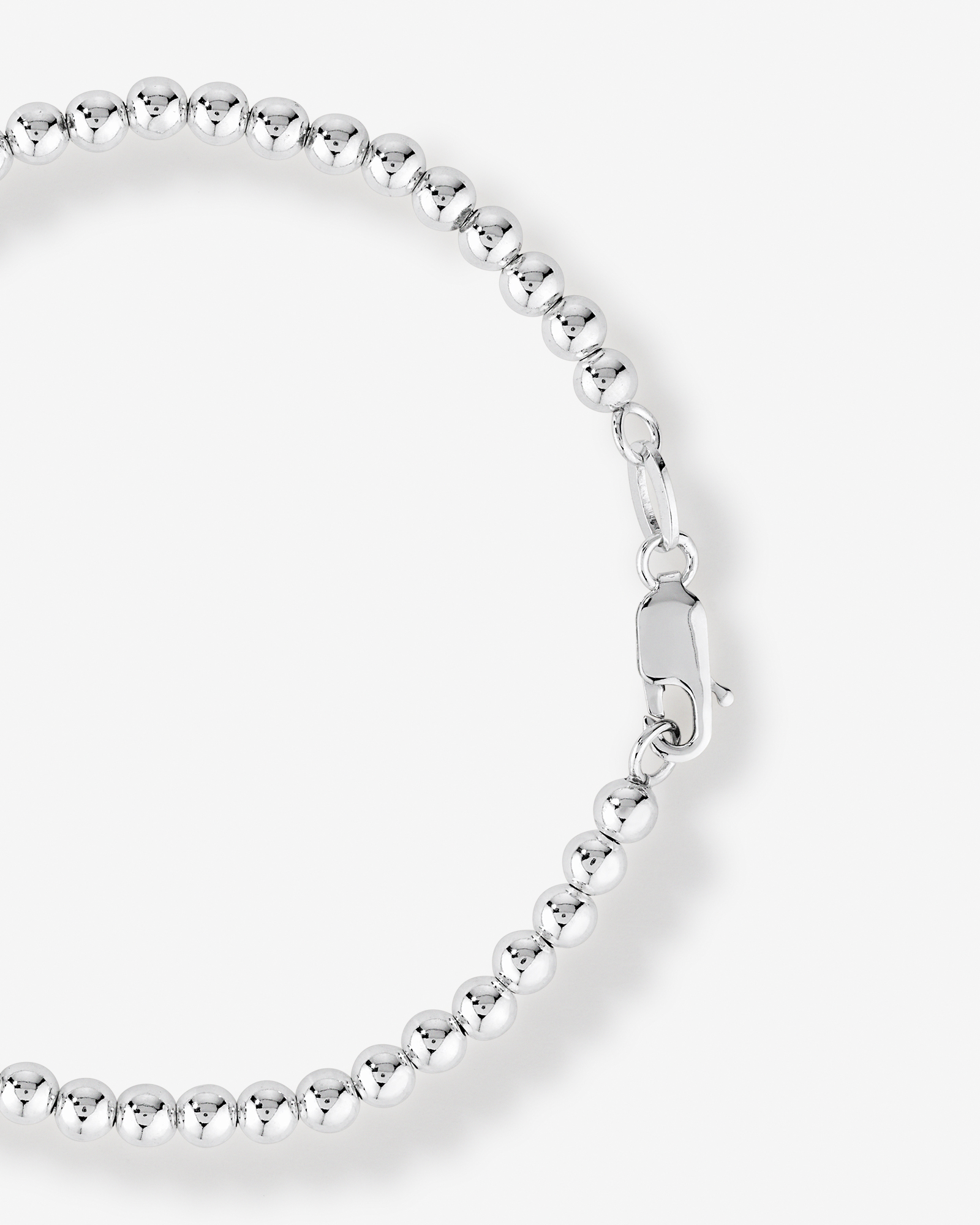 Bracelet en argent sterling avec perles et cœur de 19 cm.