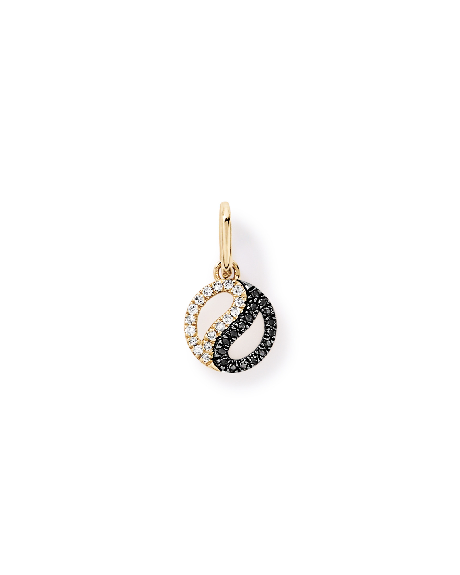 Diamond Ying & Yang Pendant in 10kt Yellow Gold