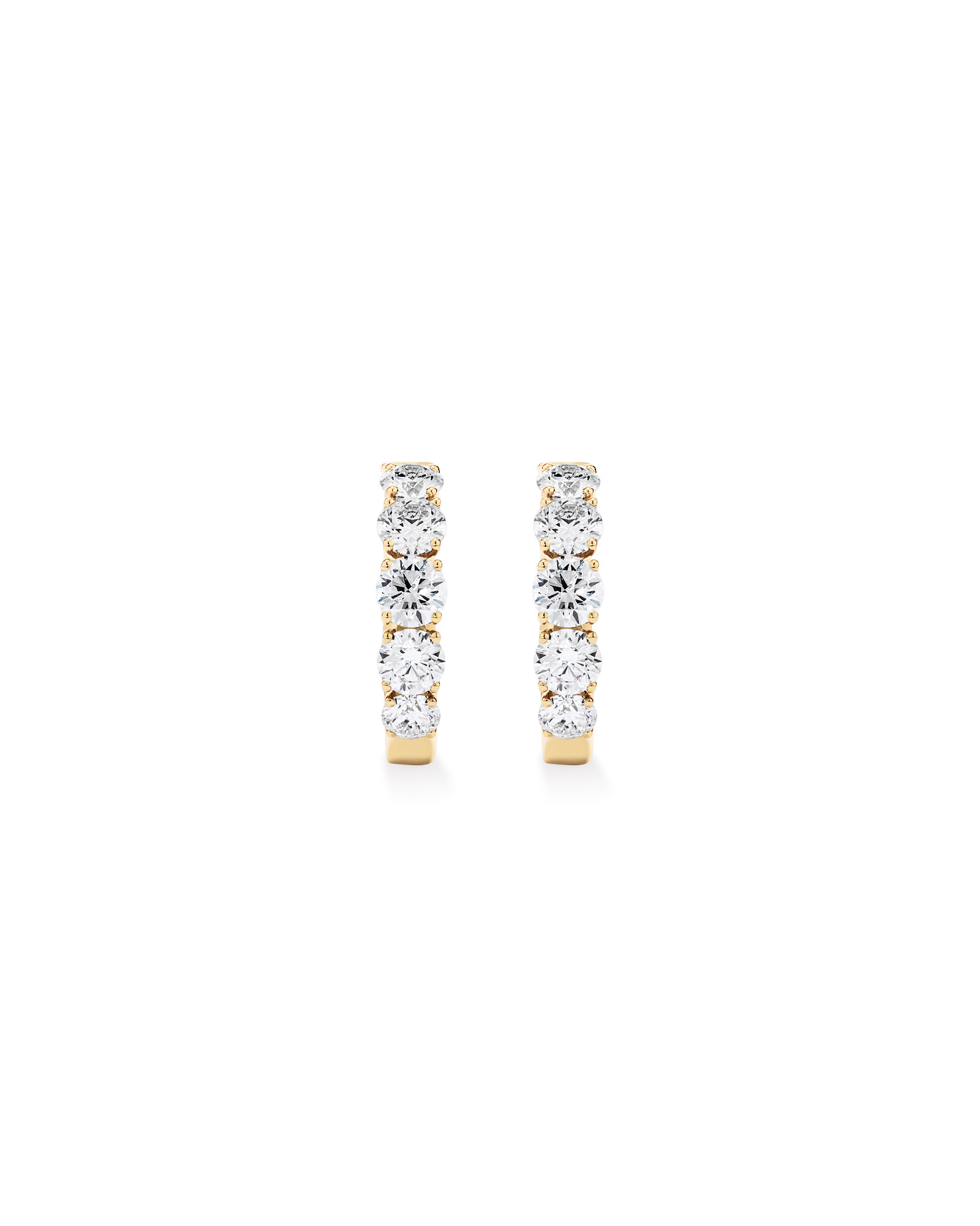 3.02 Carat TW Laboratory-Grown Diamond Huggie Earrings in 10kt Yellow Gold