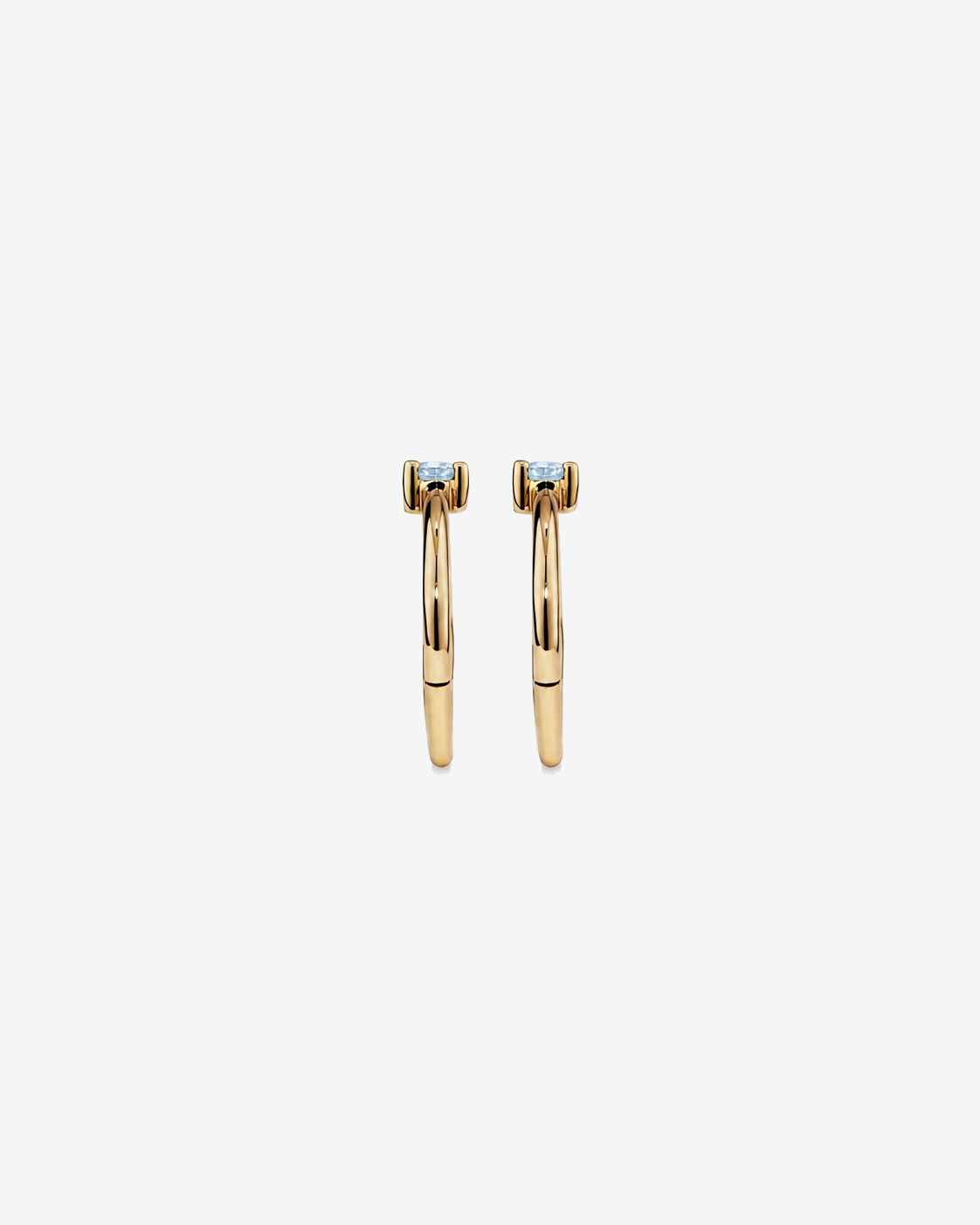 10mm Aquamarine Accent Sleepers in 10kt Yellow Gold