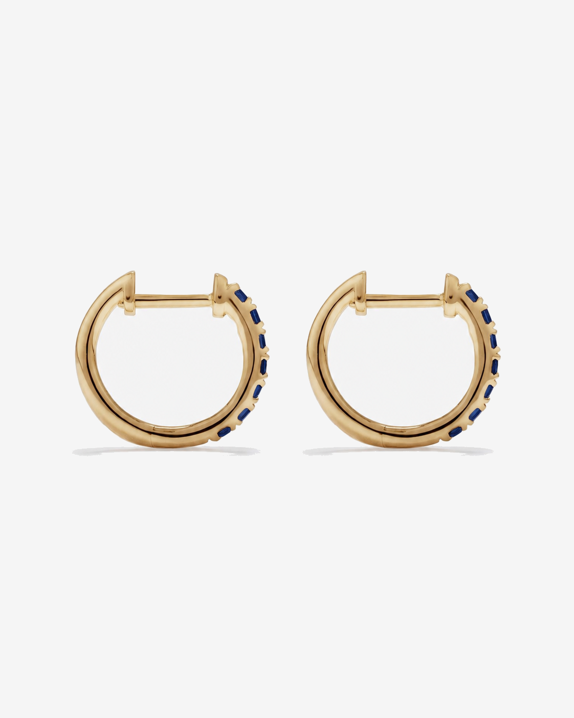 Boucles d'oreilles anneaux Saphir en or jaune 10 ct