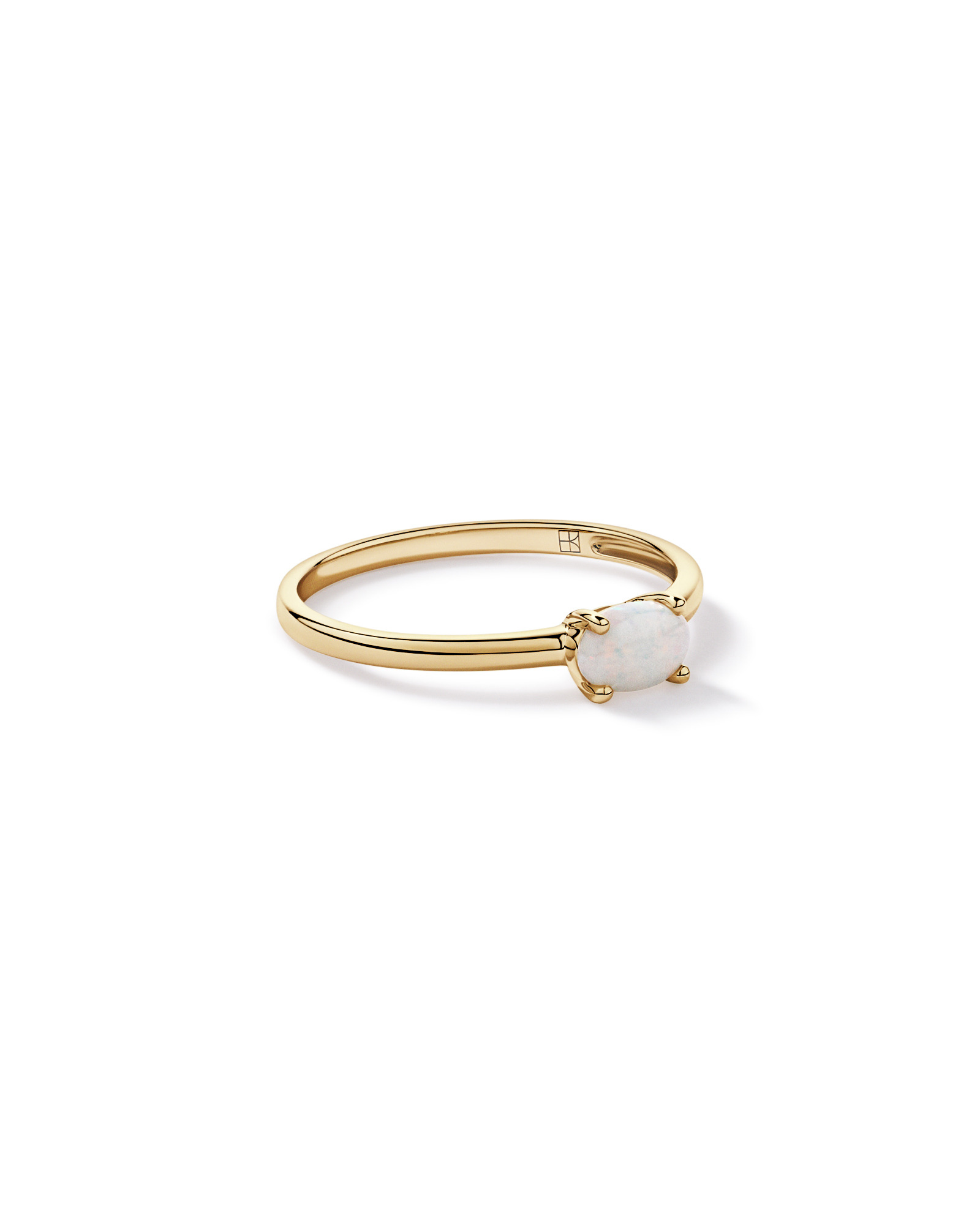 Australian Opal East-West Ring 10kt Yellow Gold