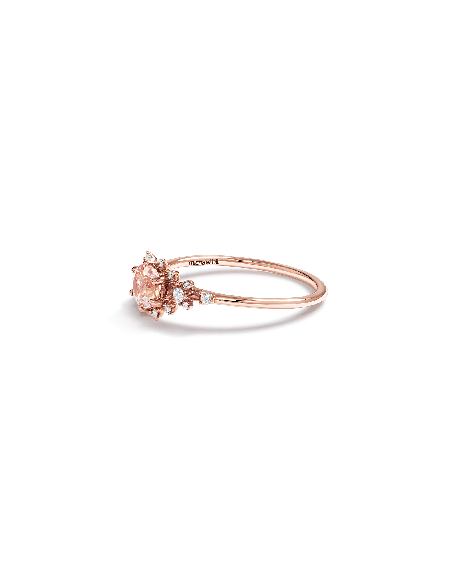 Bague en or rose 10 K avec morganite et diamants totalisant 0,10 ct