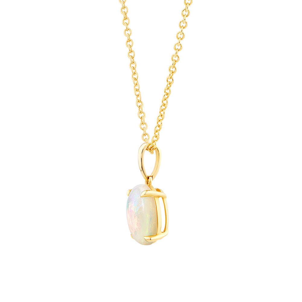 Australian Opal Pendant with Chain in 10kt Yellow Gold