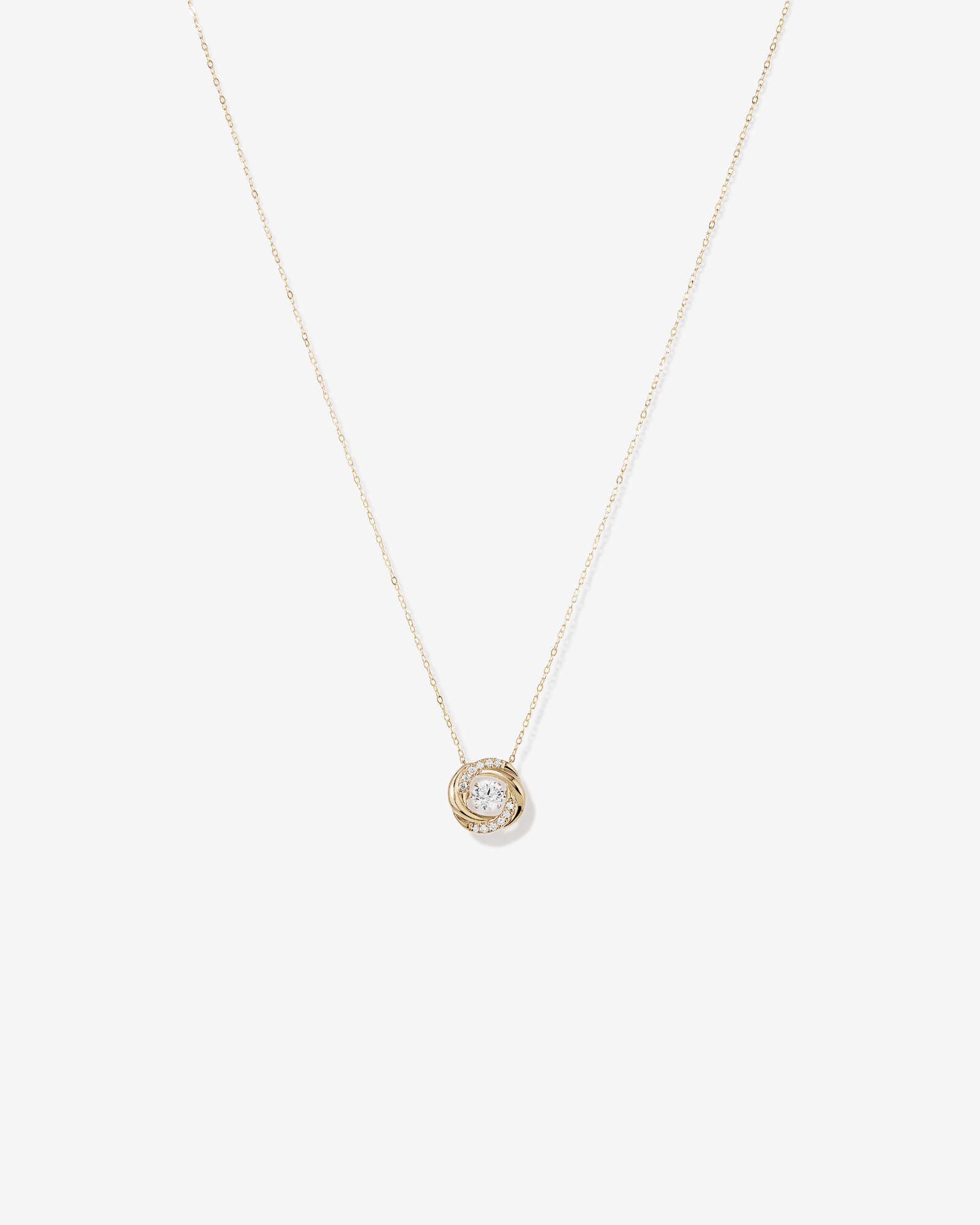 Lume Lab Swirl Pendant with 0.60 Carat TW of Laboratory-Grown Diamonds in 10kt Yellow Gold